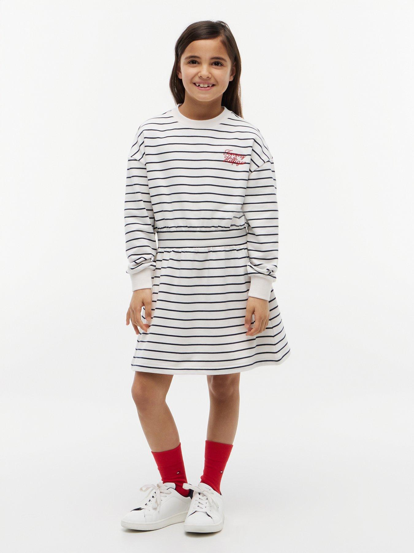 Tommy Hilfiger Stripe Relaxed Sweatshirt Dress - Dark Night Navy Stripes