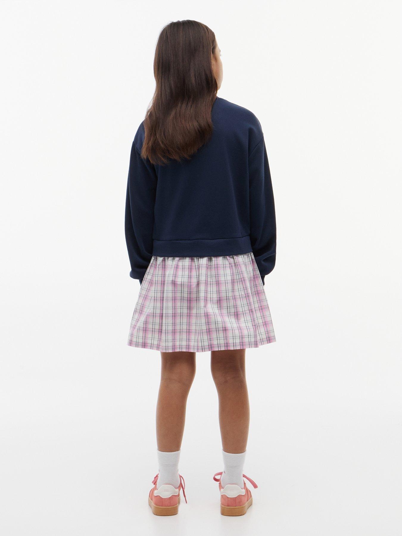 Image 2 of 4 of Tommy Hilfiger Girls 2-In-1 Long Sleeve Dress - Multi
