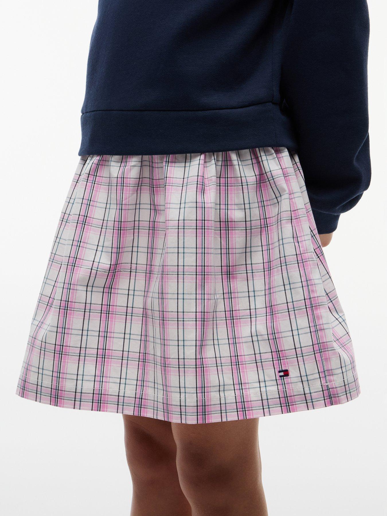 Image 4 of 4 of Tommy Hilfiger Girls 2-In-1 Long Sleeve Dress - Multi