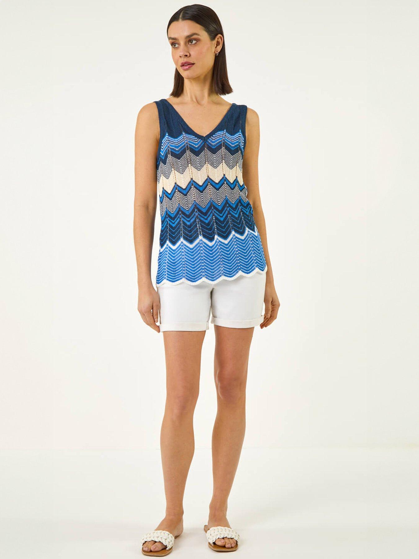  image of roman-wave-chevron-knitted-vest
