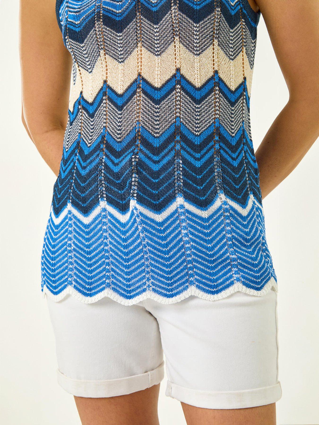  image of roman-wave-chevron-knitted-vest