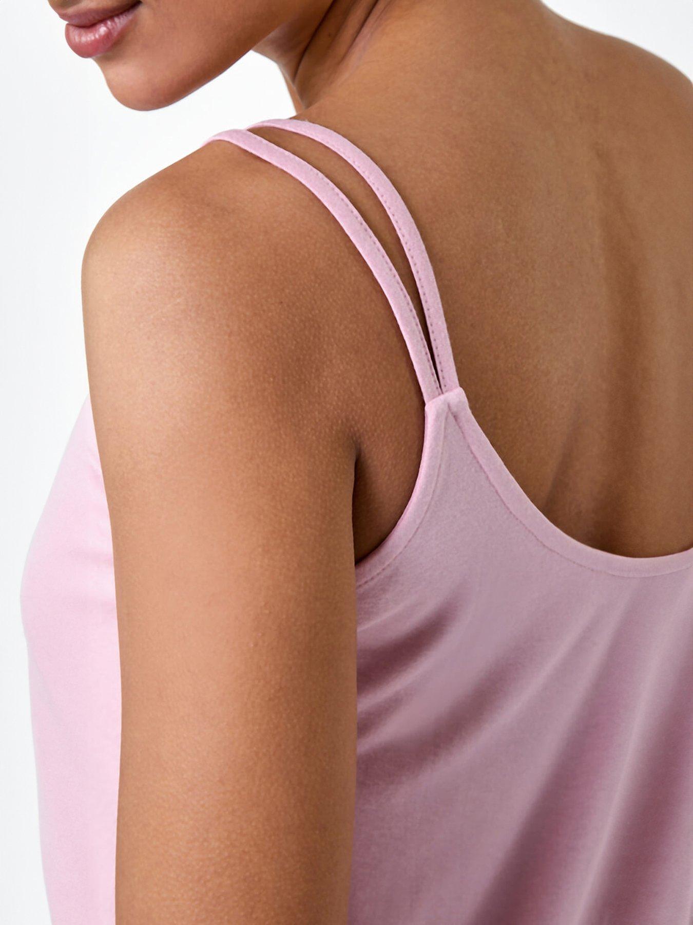 Image 5 of 5 of Roman Plain Double Strap Stretch Vest Top