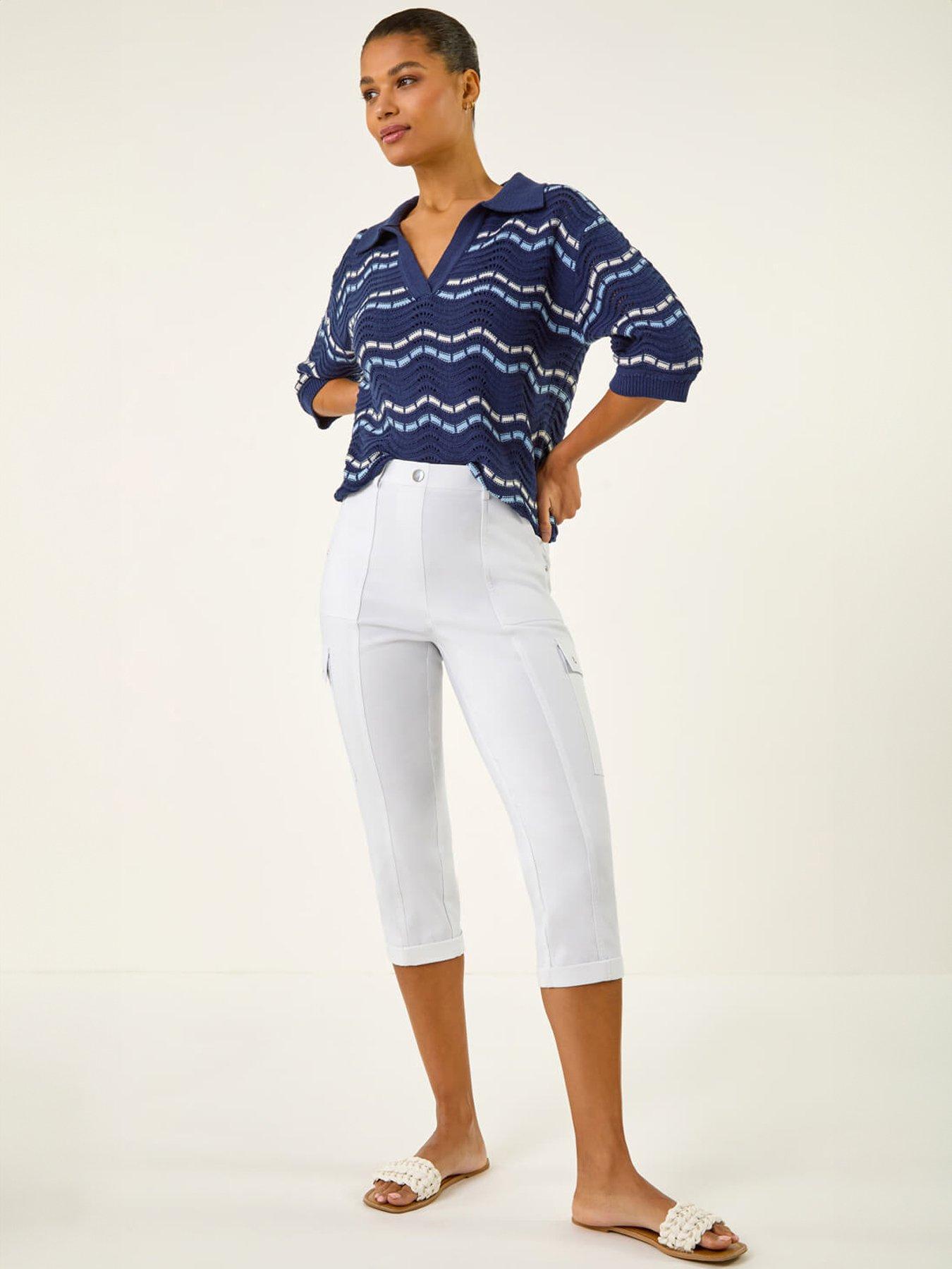 Image 3 of 5 of Roman Cropped Cargo Stretch Trouser
