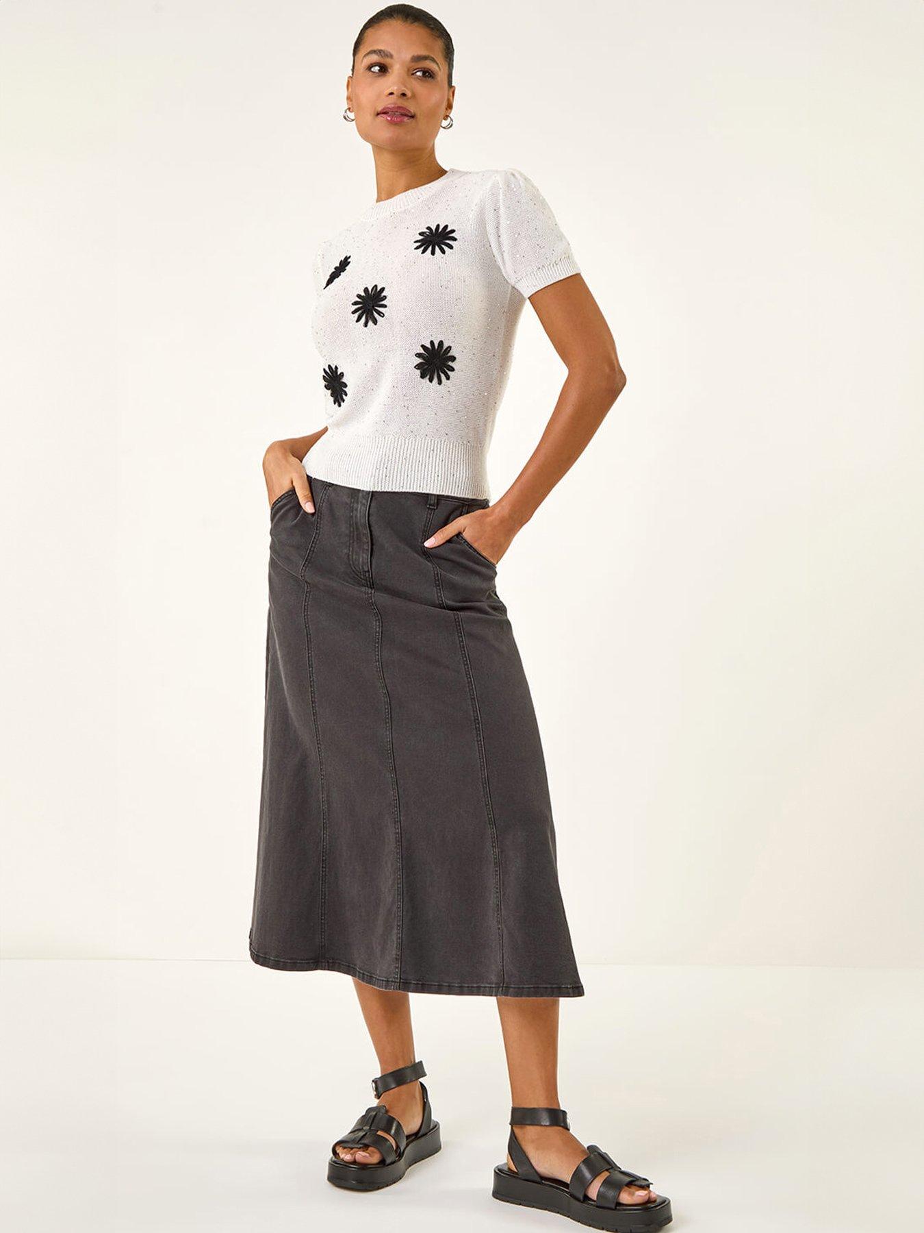  image of roman-daisy-sparkly-embroidered-knit-top