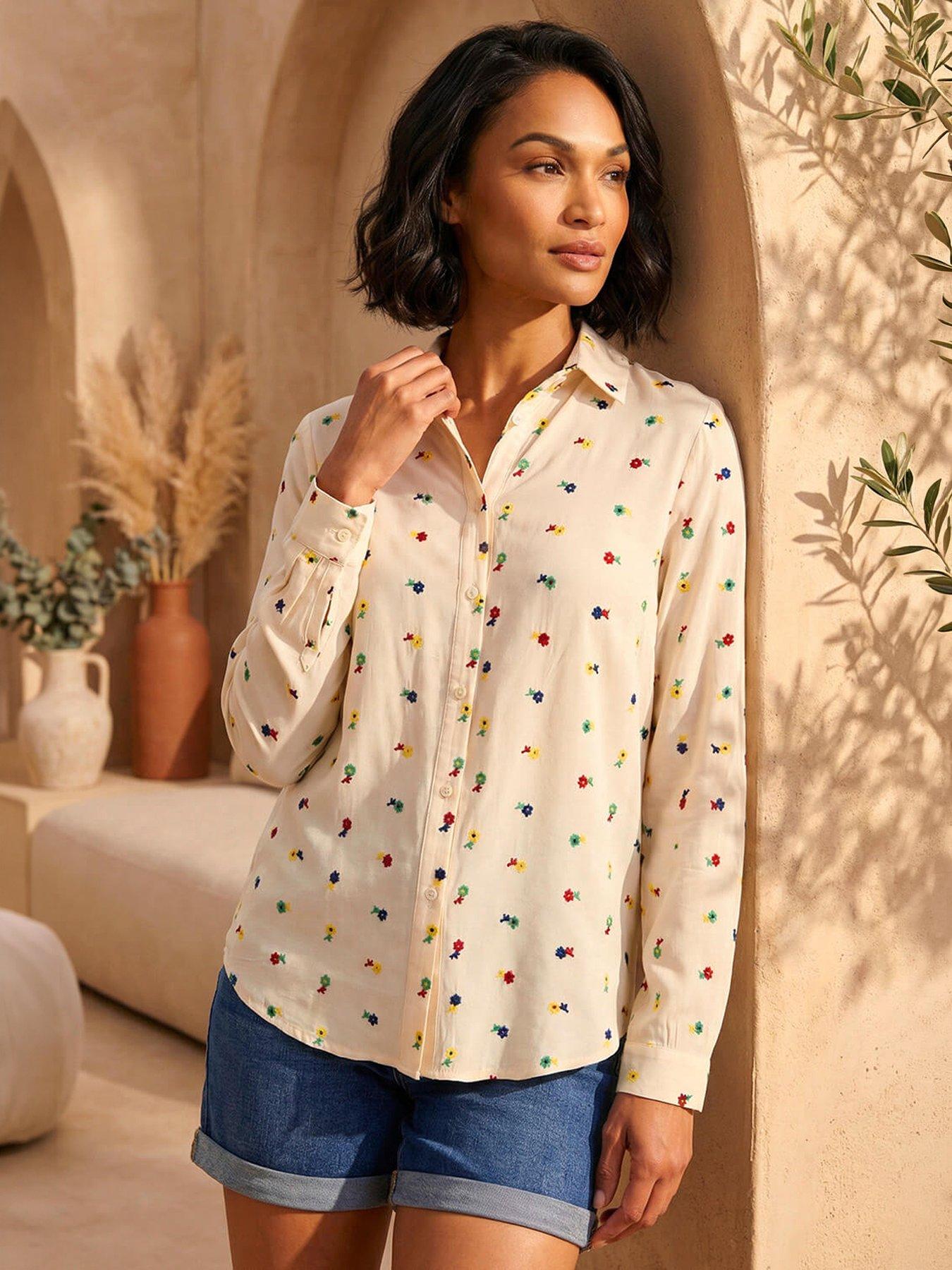 Roman Dusk Floral Embroidered Shirt