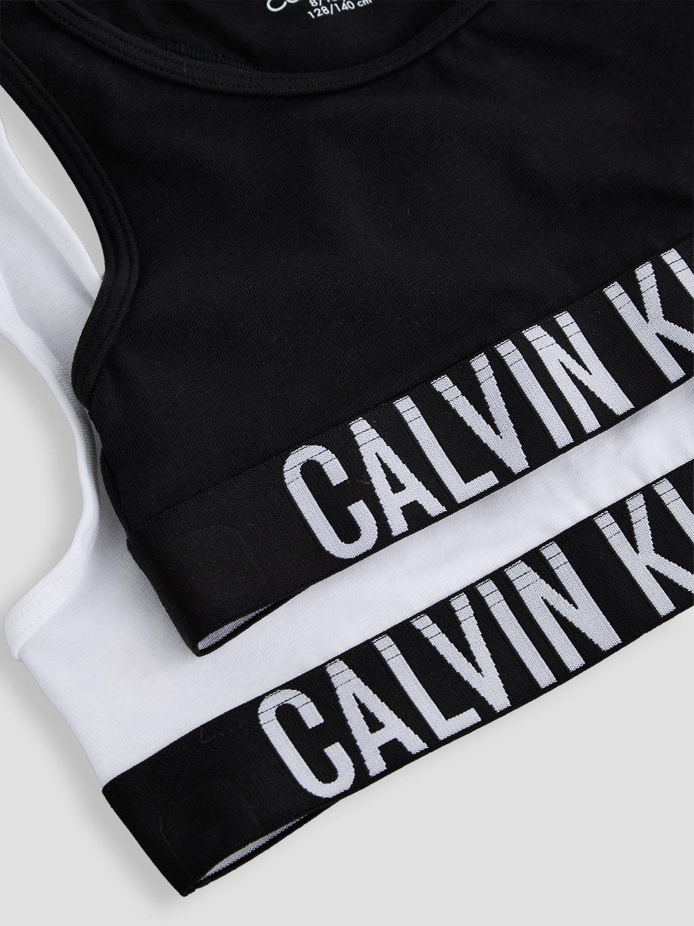 Image 4 of 5 of Calvin Klein Girls 2 Pack Intense Power Bralette - Black/White - Multi