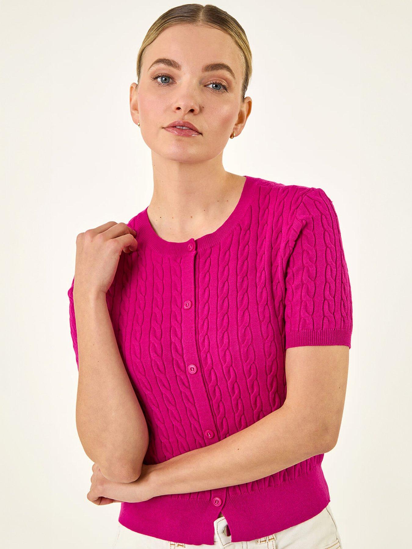 front image of roman-cable-knit-buttoned-top