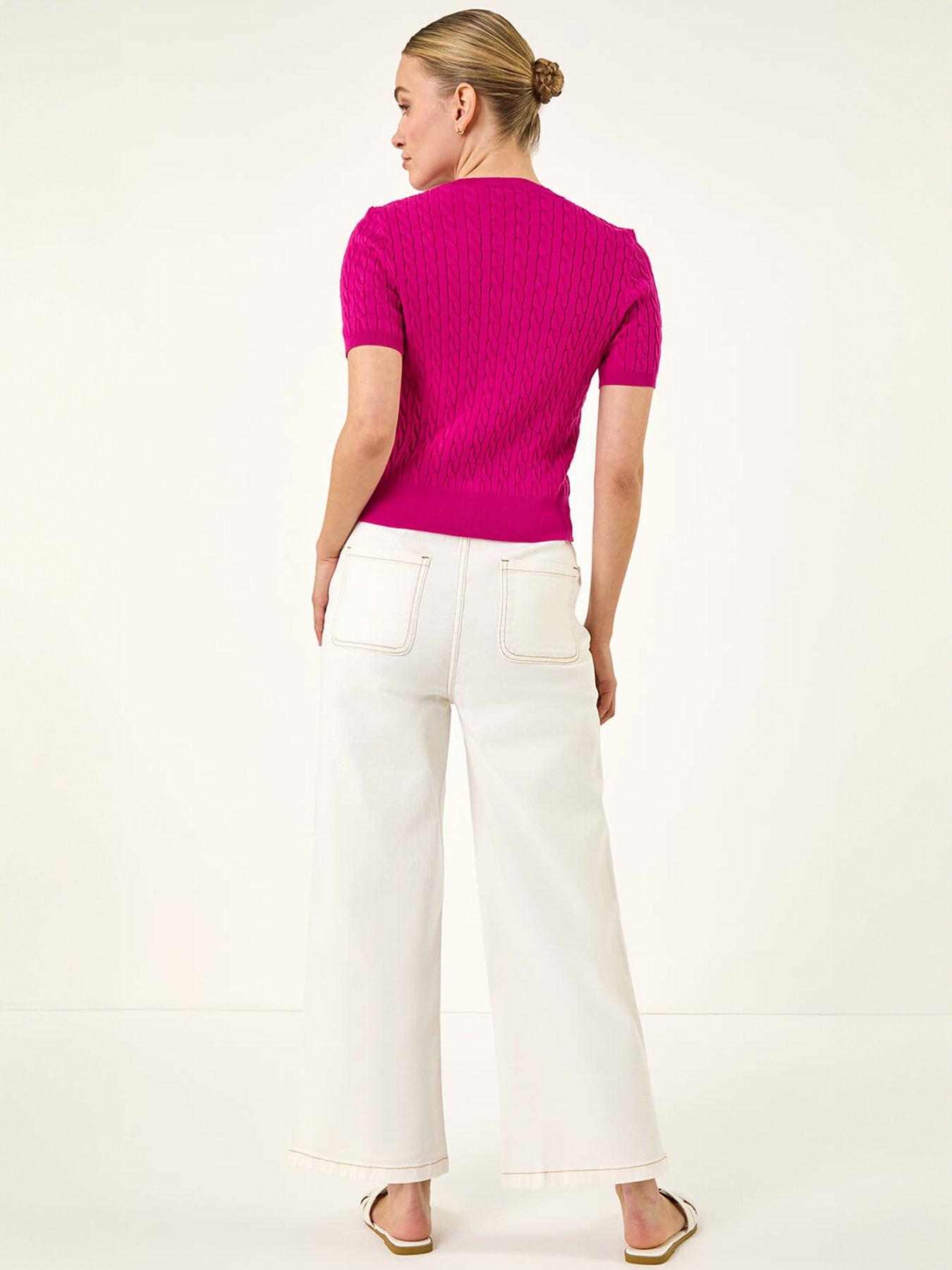 stillFront image of roman-cable-knit-buttoned-top