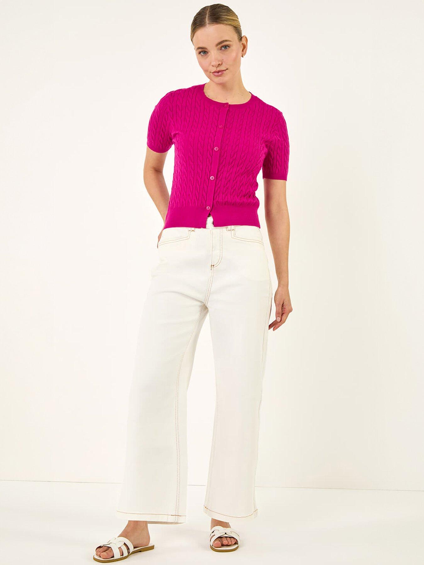  image of roman-cable-knit-buttoned-top