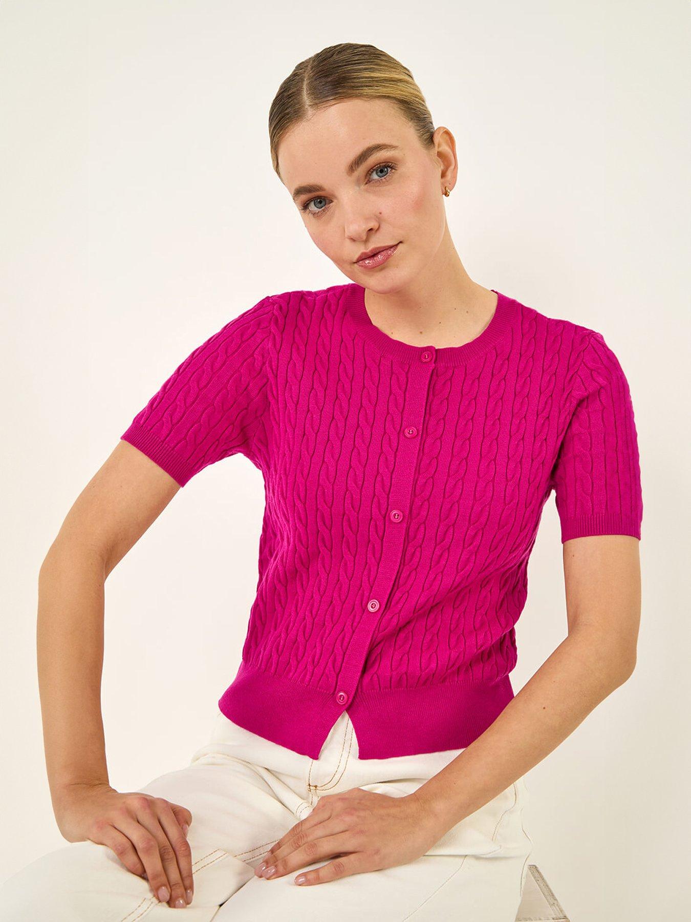  image of roman-cable-knit-buttoned-top