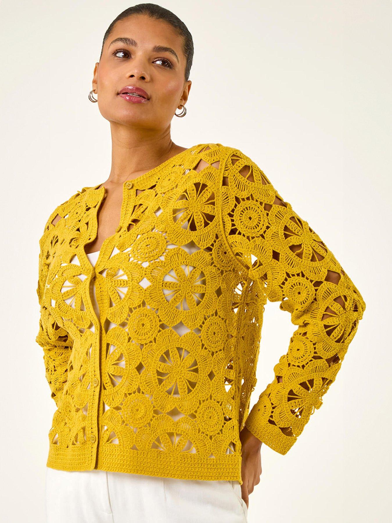 Roman Crochet Knit Cardigan