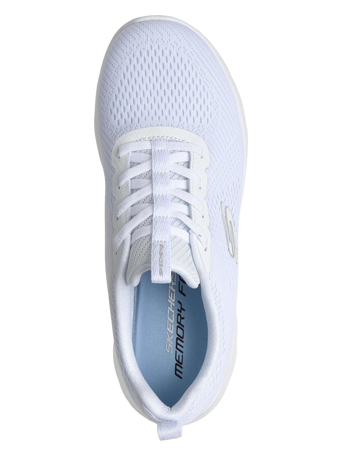 Image 3 of 6 of Skechers Summits Fresh Vision Engineered Mesh Flat Bungee Slip-On Trainers - White