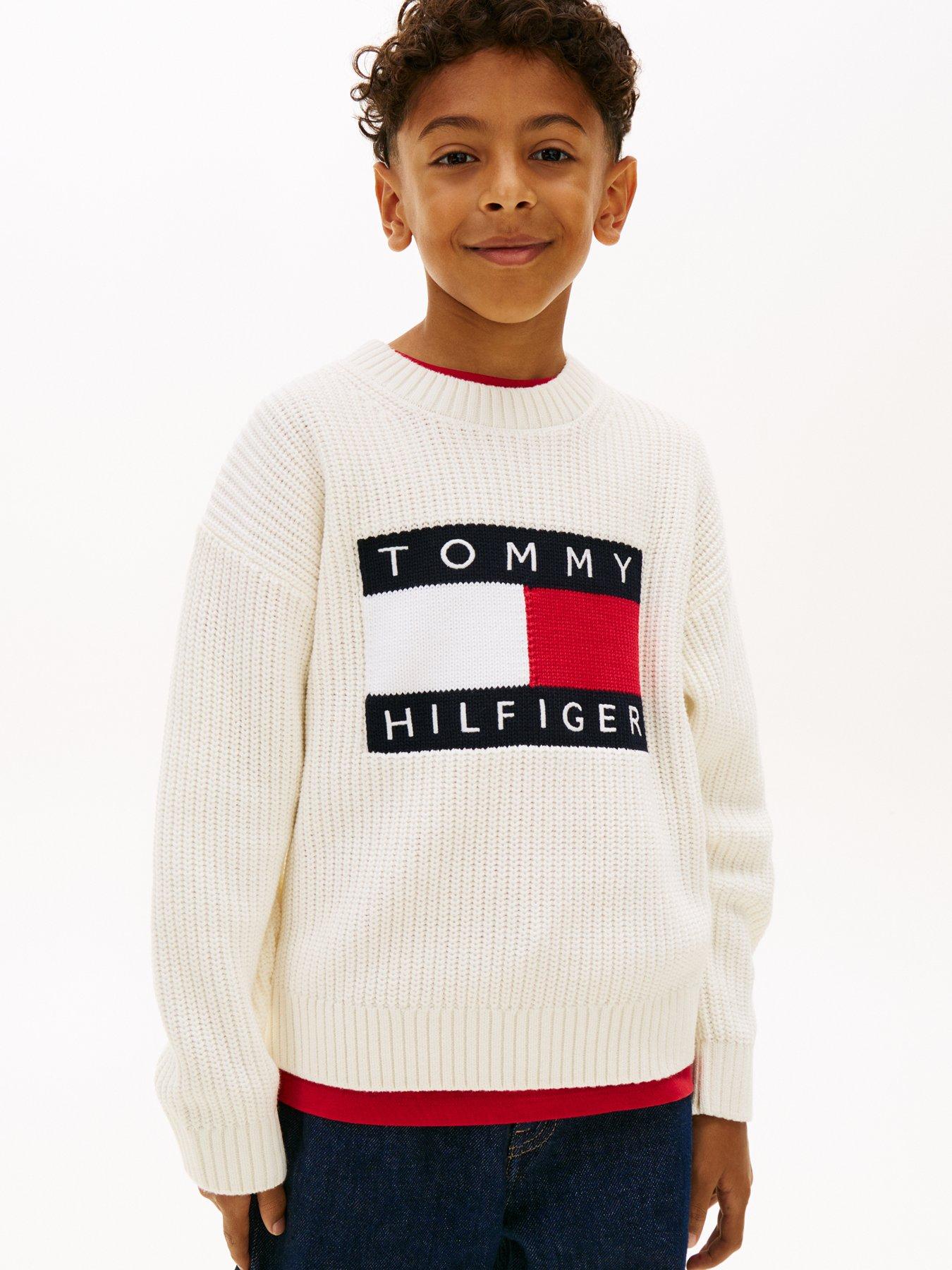 Tommy Hilfiger Boys Heritage Flag Sweater - Cream