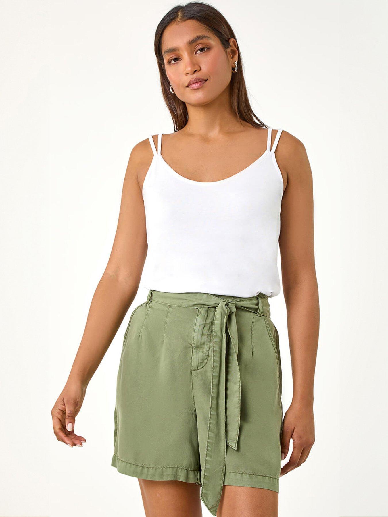  image of roman-plain-double-strap-stretch-vest-top