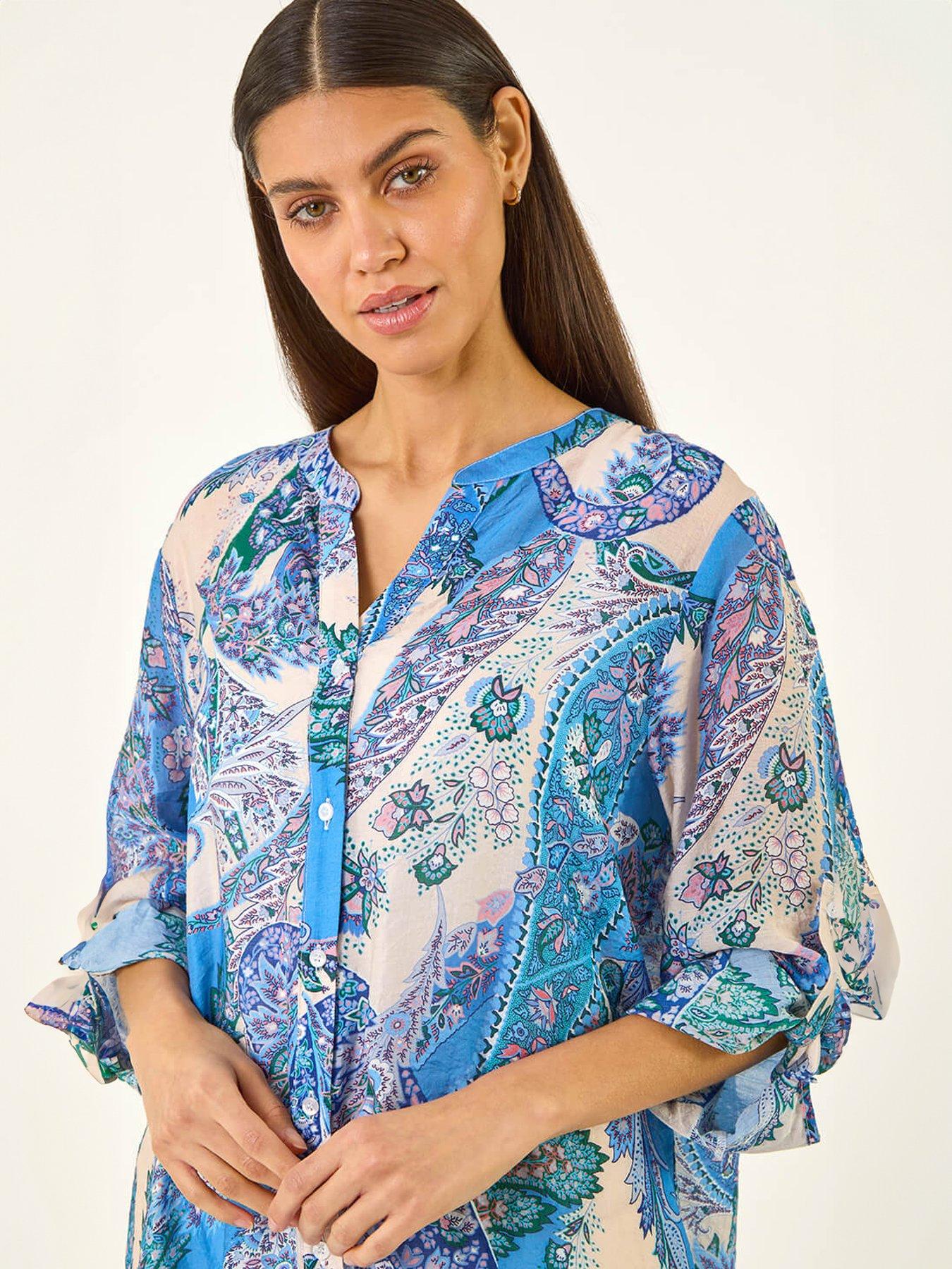  image of roman-paisley-print-longline-blouse