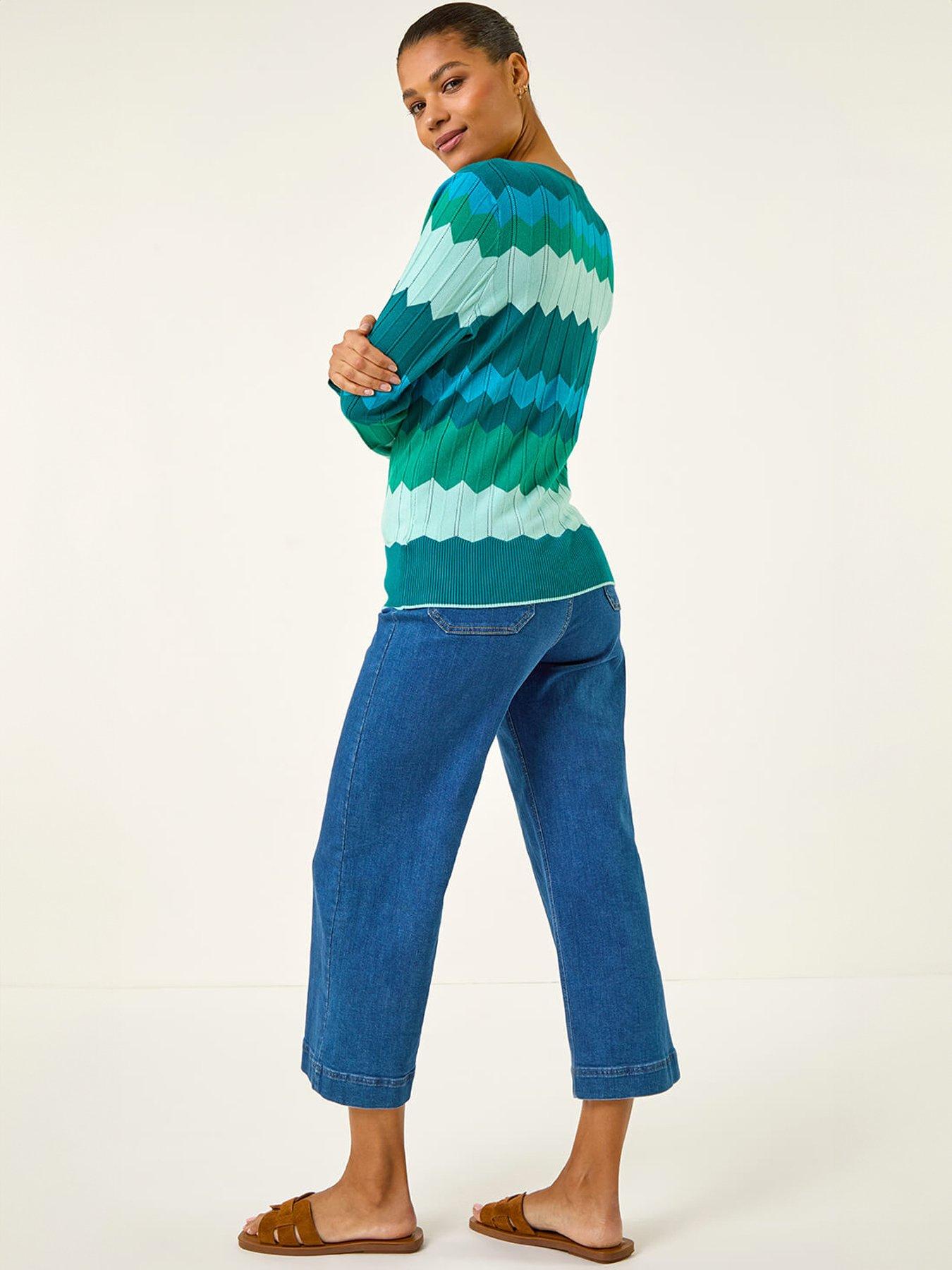  image of roman-wave-v-neck-knit-jumper