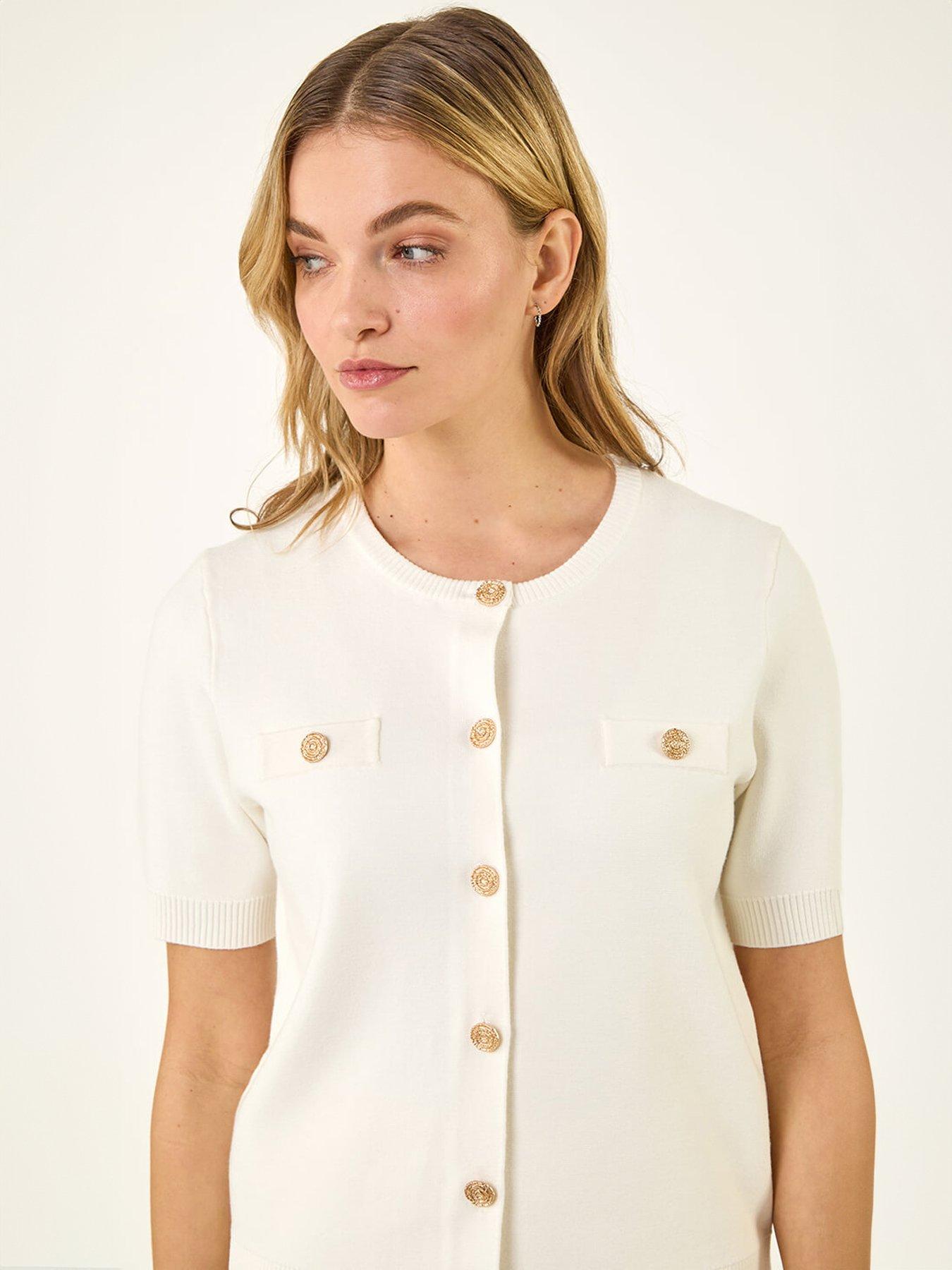 Image 4 of 5 of Roman Dusk Buttoned Knit Top