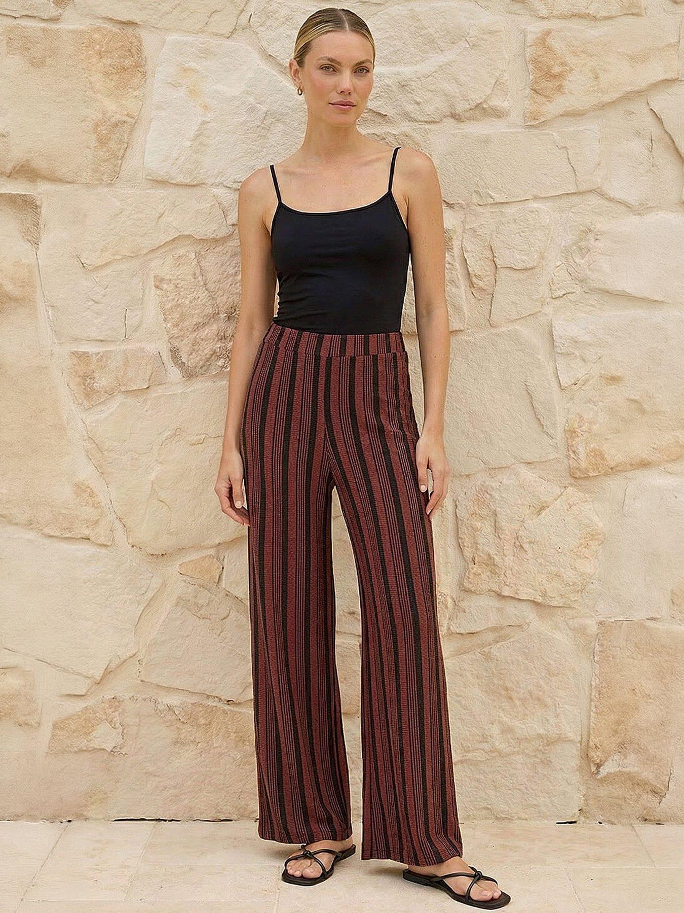 Roman Texture Stripe Stretch Trouser