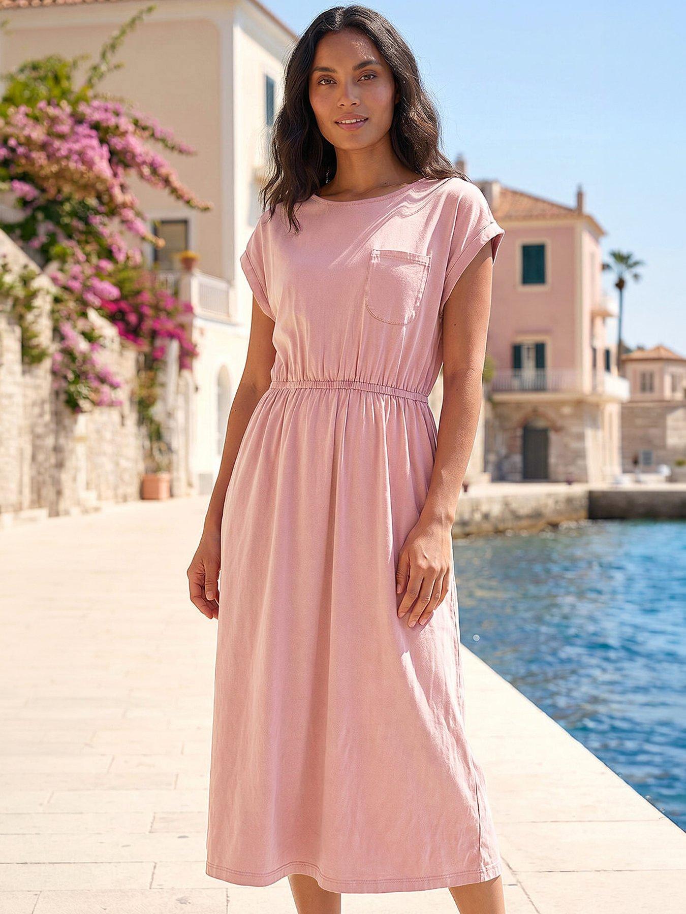 Roman T-shirt Pocket Detail Midi Dress