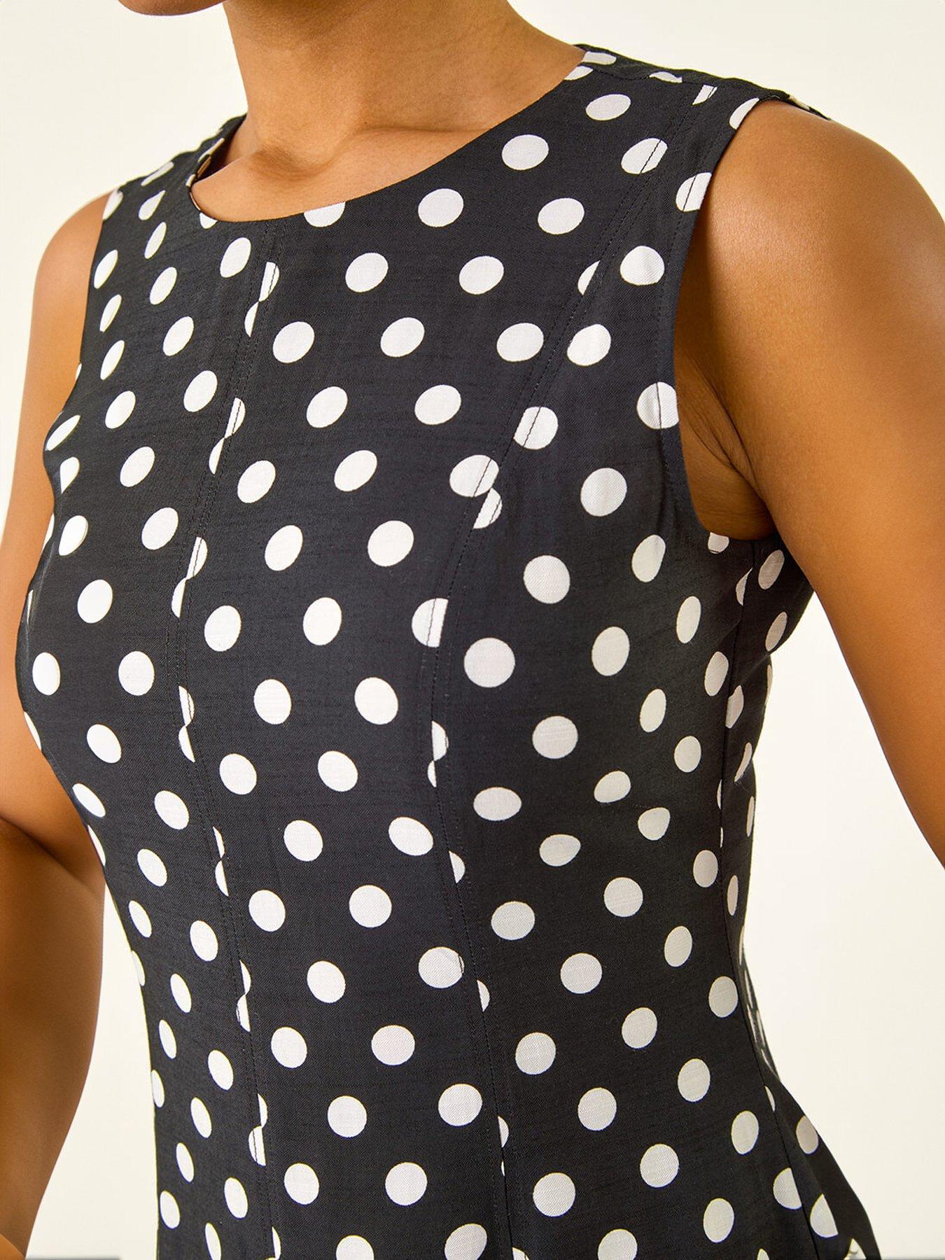 Image 5 of 5 of Roman Spot Print Panel Midi Dress