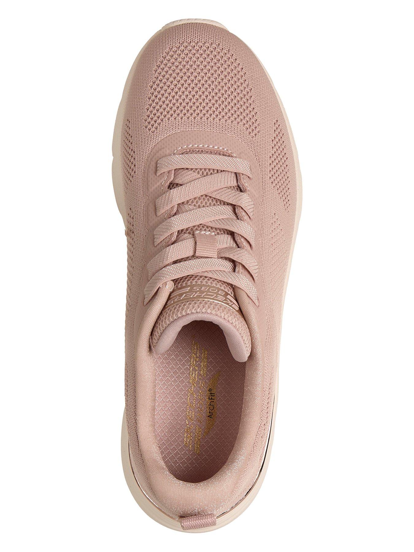 Image 3 of 6 of Skechers Bobs Arch Fit Elev8 Arch Fit Engineered Knit Bungee Sneaker - Blush