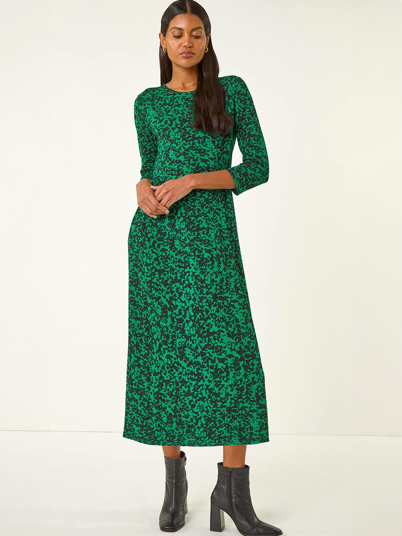 Roman Abstract Pocket Midi Dress