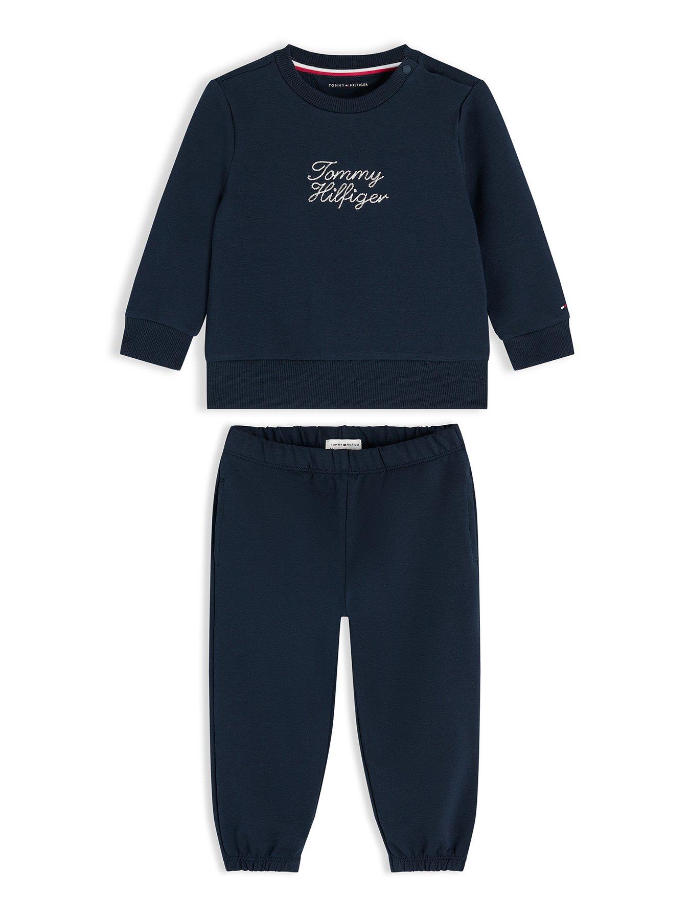Tommy Hilfiger Rope Logo Sweatshirt And Joggers Sets - Dark Blue