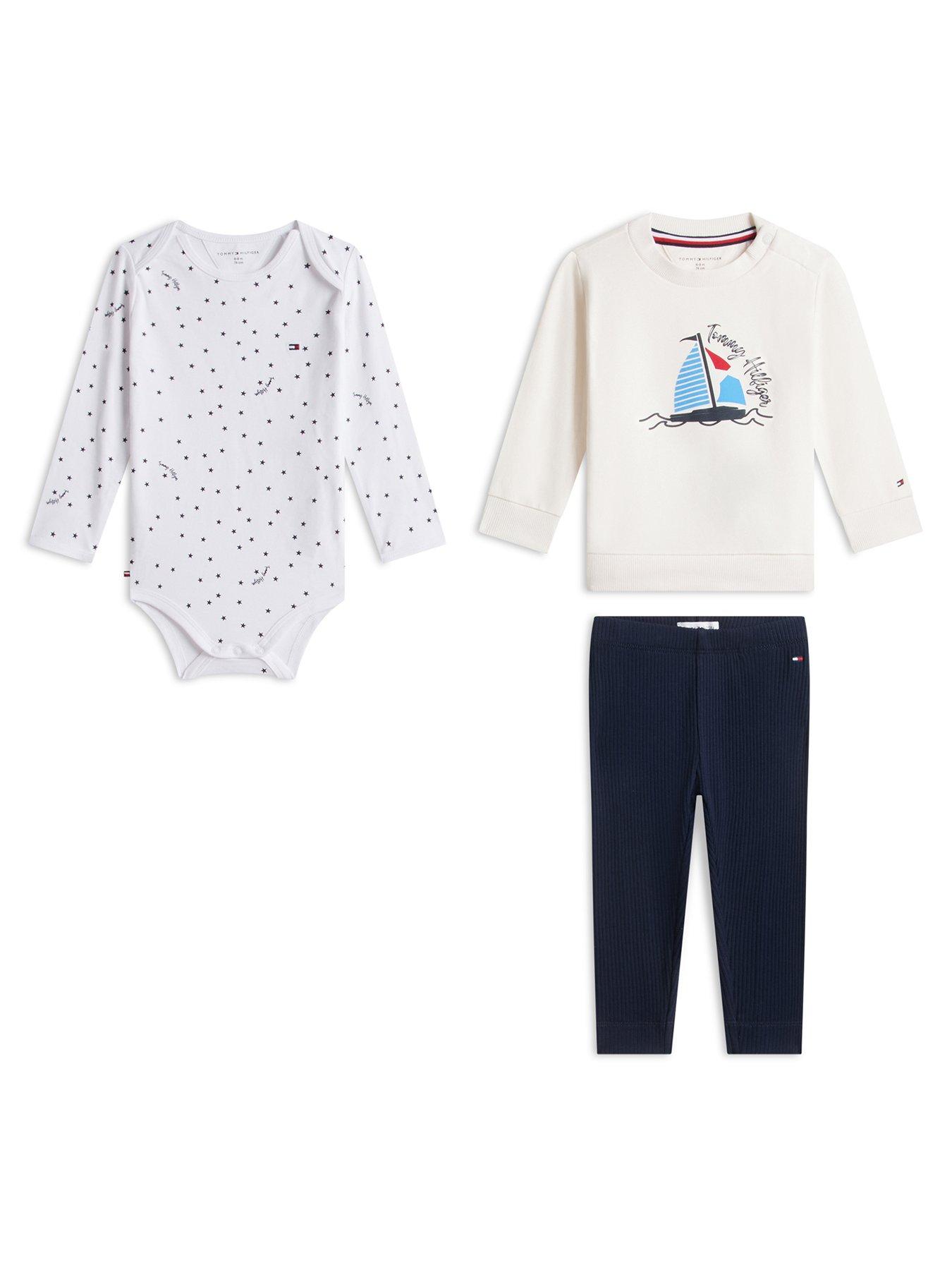 Tommy Hilfiger Baby Boys 3 Piece Outfit Giftbox - White