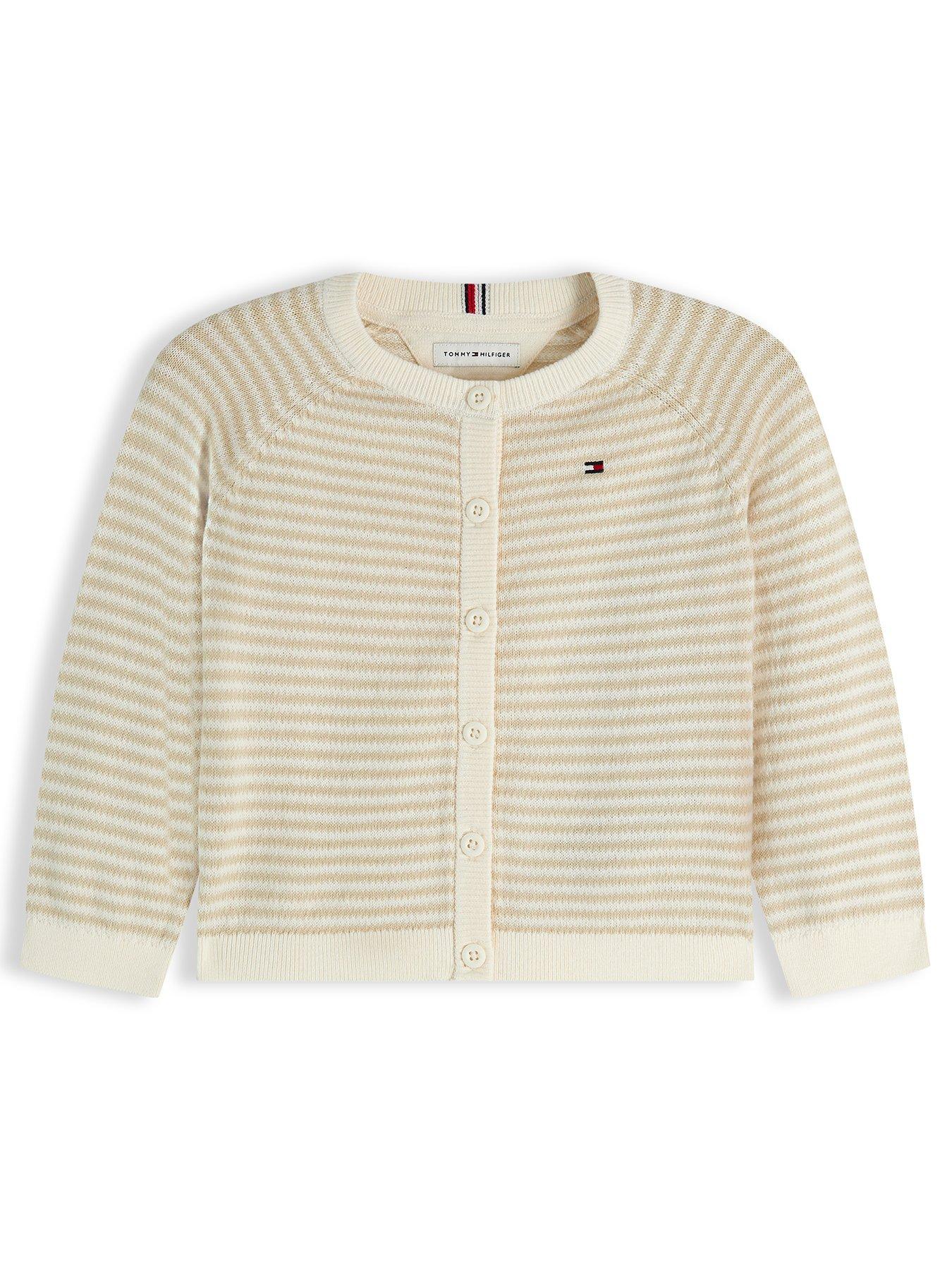 Tommy Hilfiger Essential Stripe Cardigan - Ivory Silk