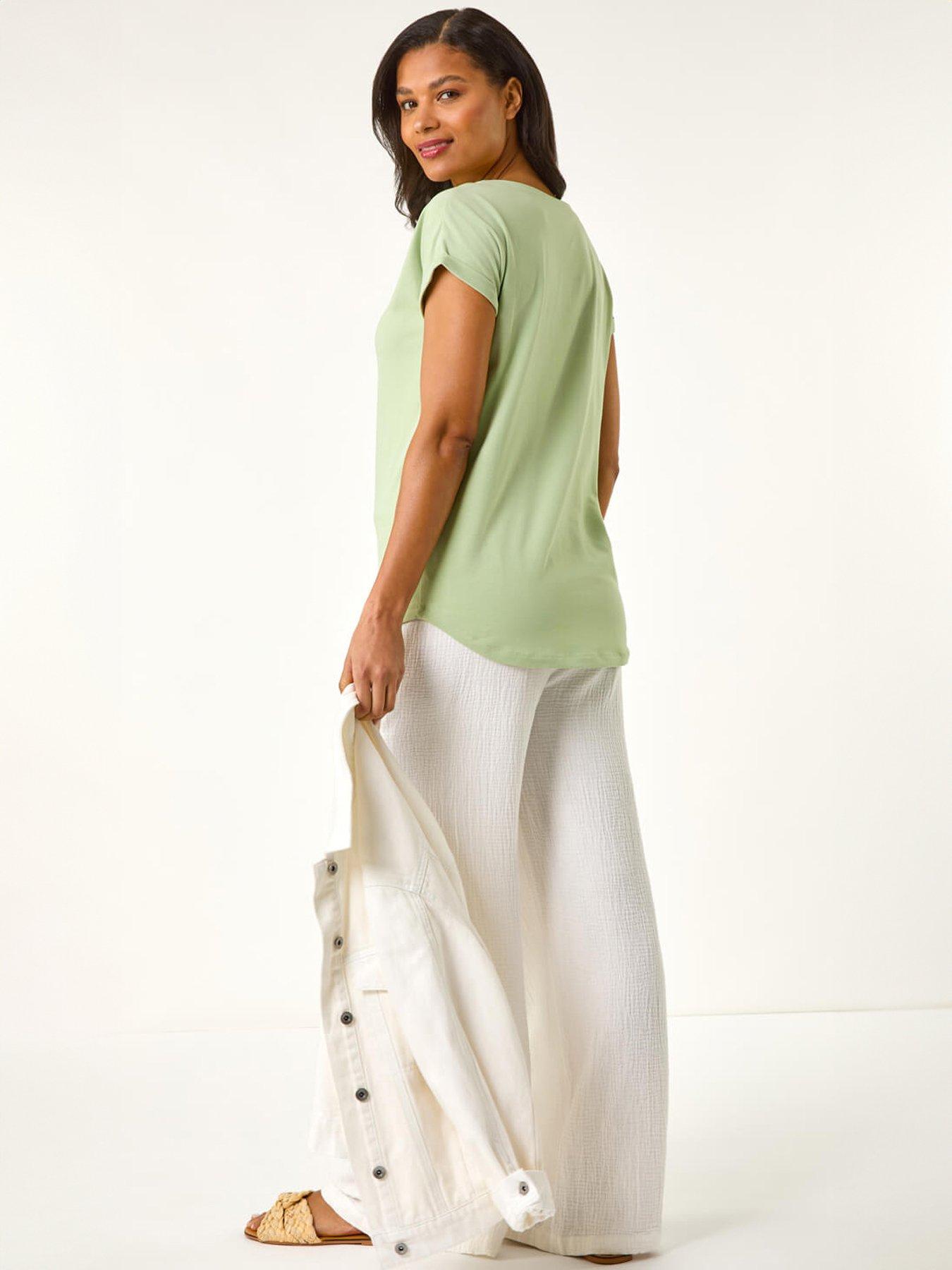 Image 2 of 5 of Roman Plain Stretch Cotton Jersey T-shirt