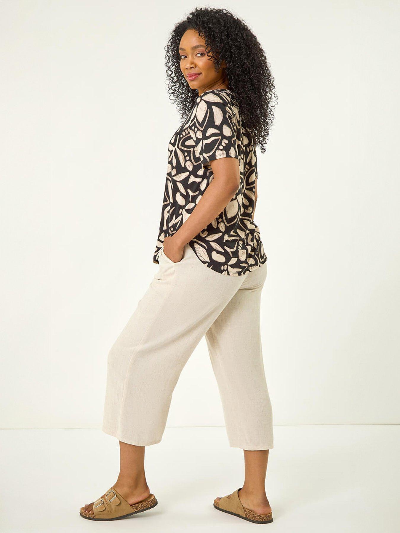 stillFront image of roman-petite-abstract-stretch-blouse