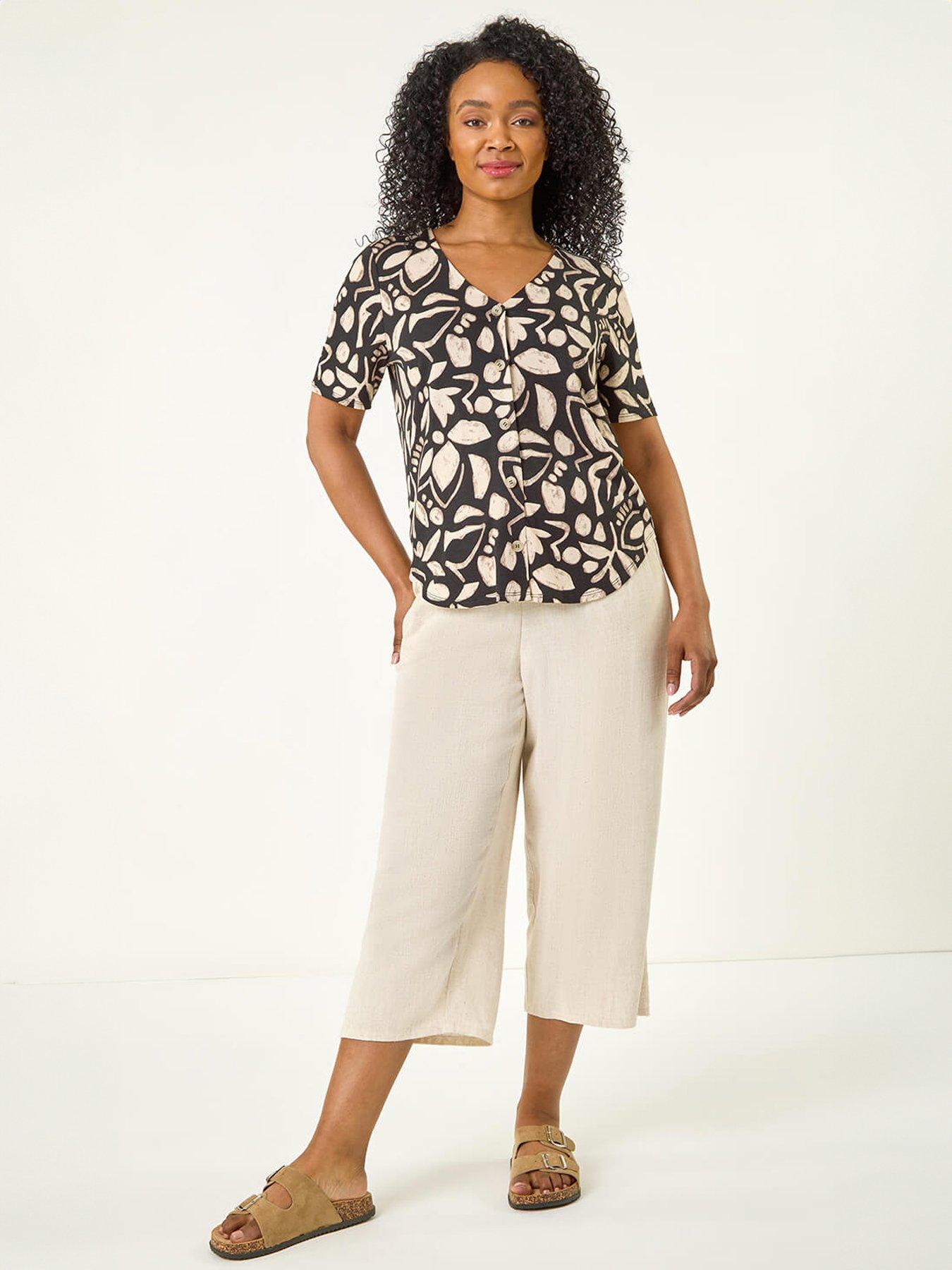  image of roman-petite-abstract-stretch-blouse