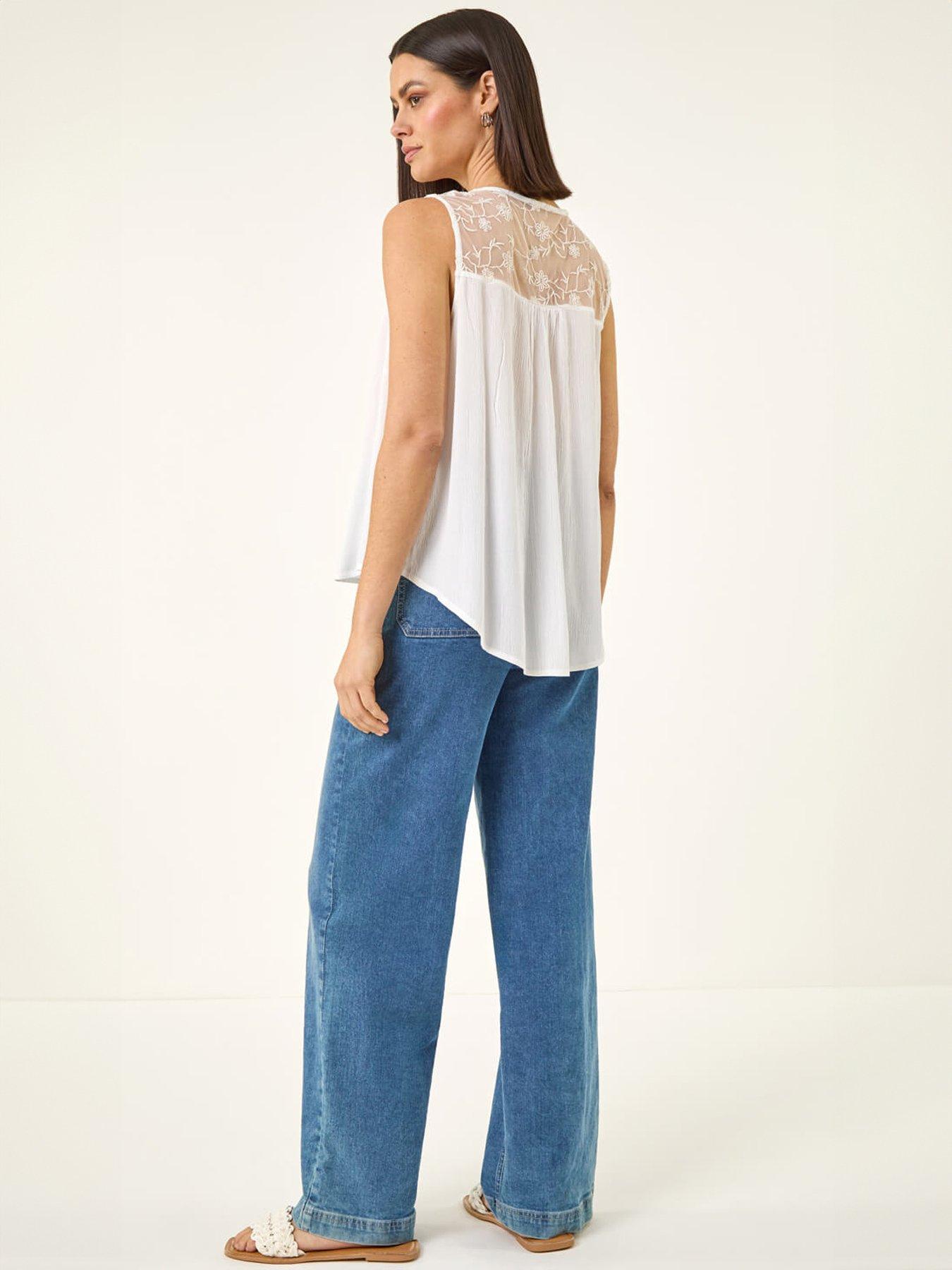 Image 2 of 5 of Roman Cotton Lace Yoke Vest