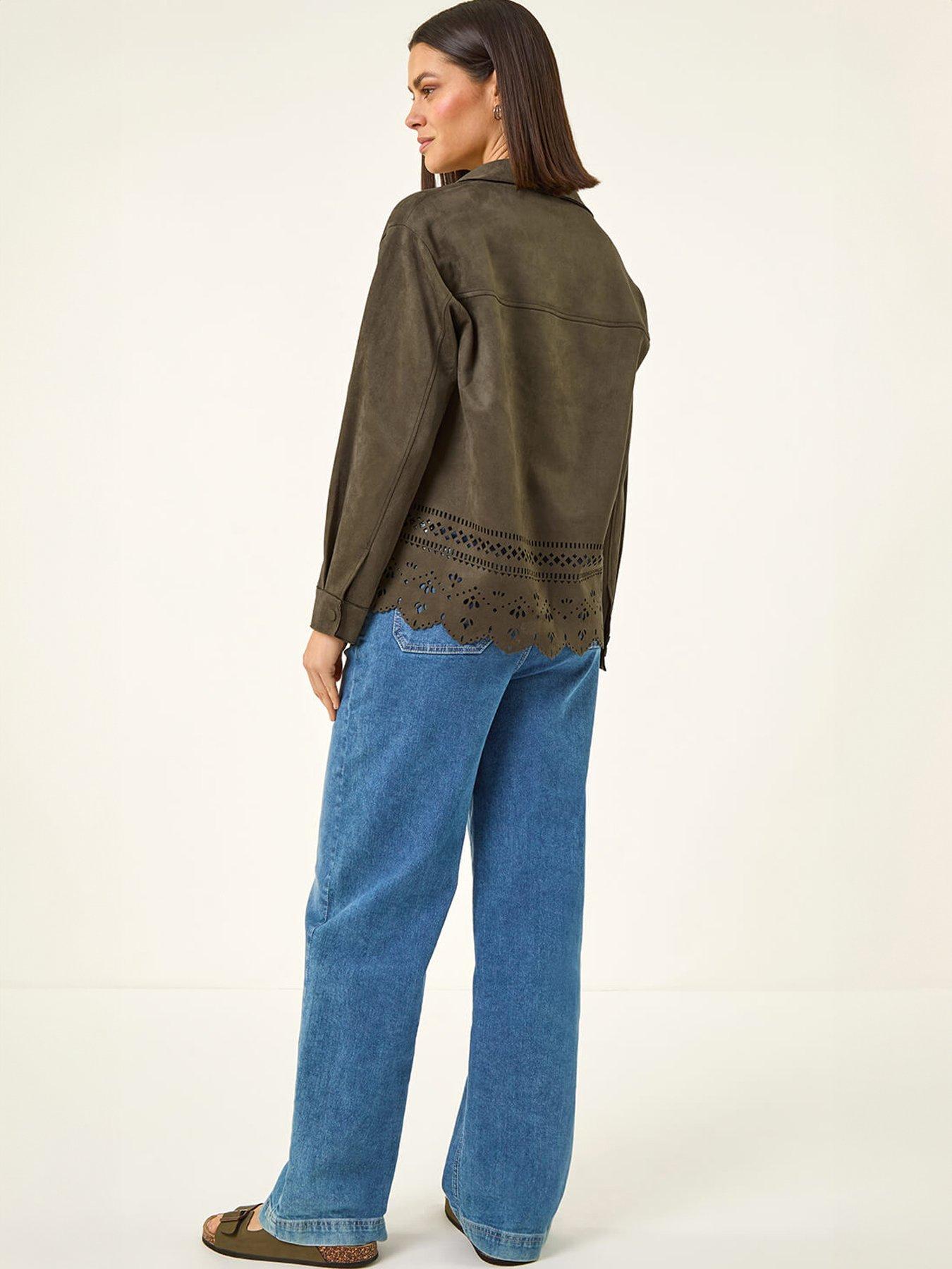 Image 2 of 5 of Roman Faux Suede Cut Out Shacket