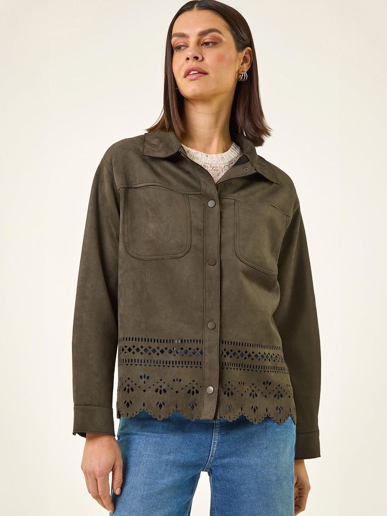 Image 4 of 5 of Roman Faux Suede Cut Out Shacket