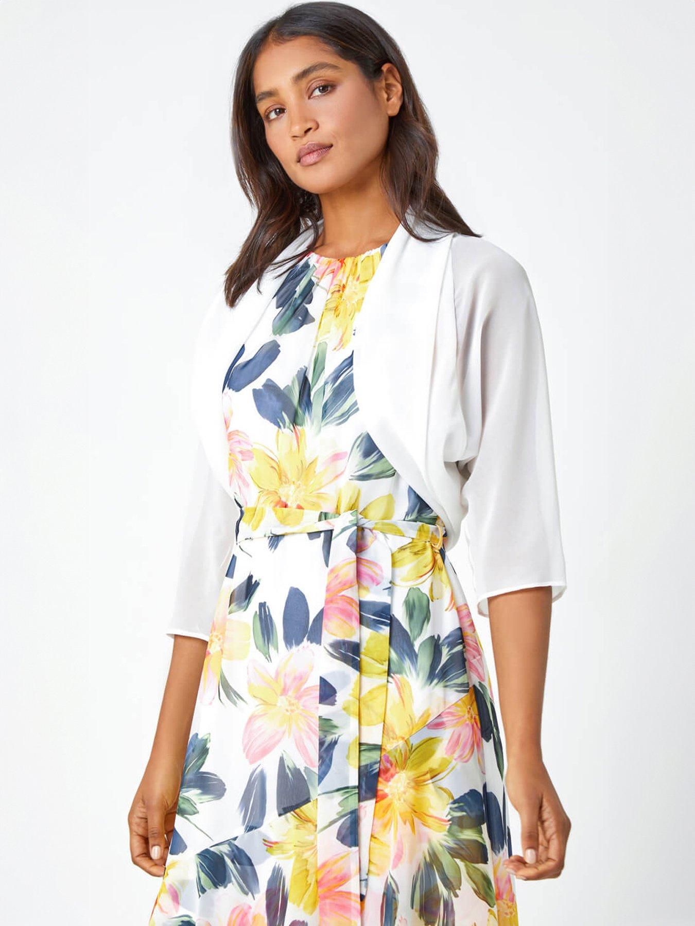  image of roman-ruched-hem-chiffon-bolero