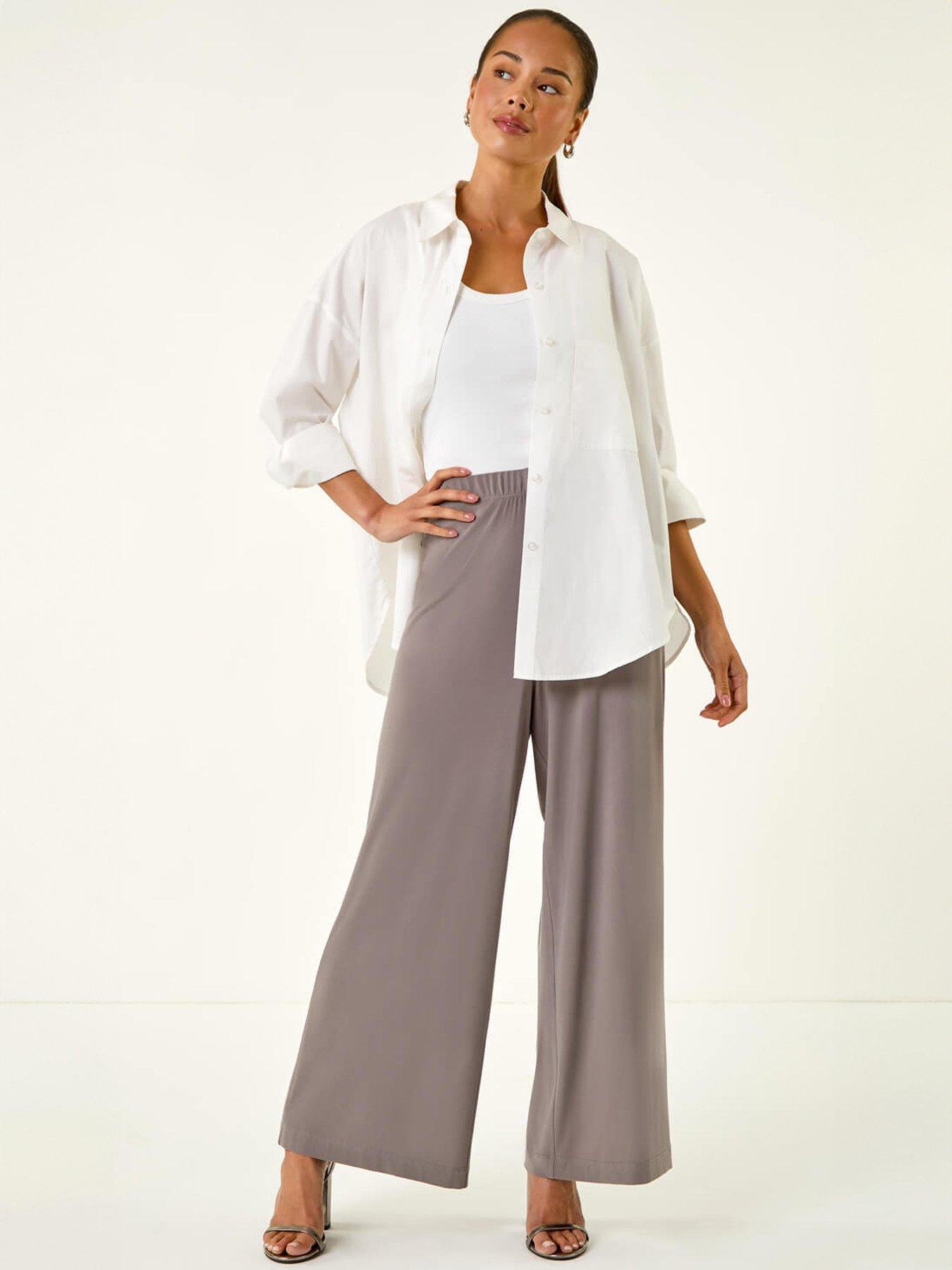  image of roman-petite-wide-leg-stretch-trouser