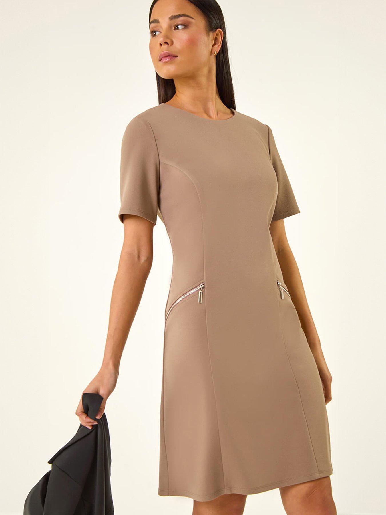 Image 1 of 5 of Roman Petite Zip Pocket Stretch Dress
