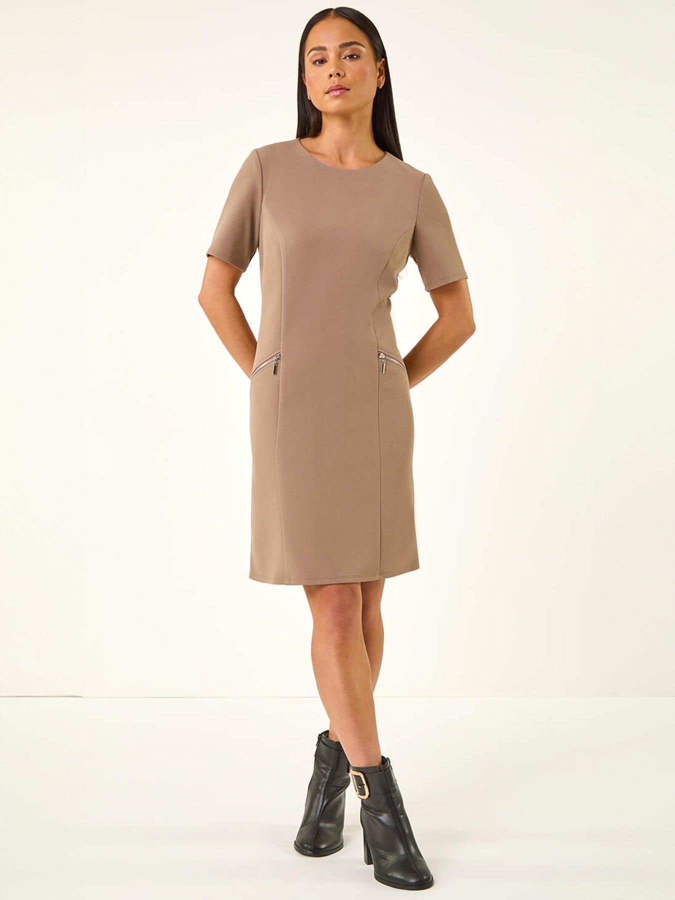 Image 3 of 5 of Roman Petite Zip Pocket Stretch Dress