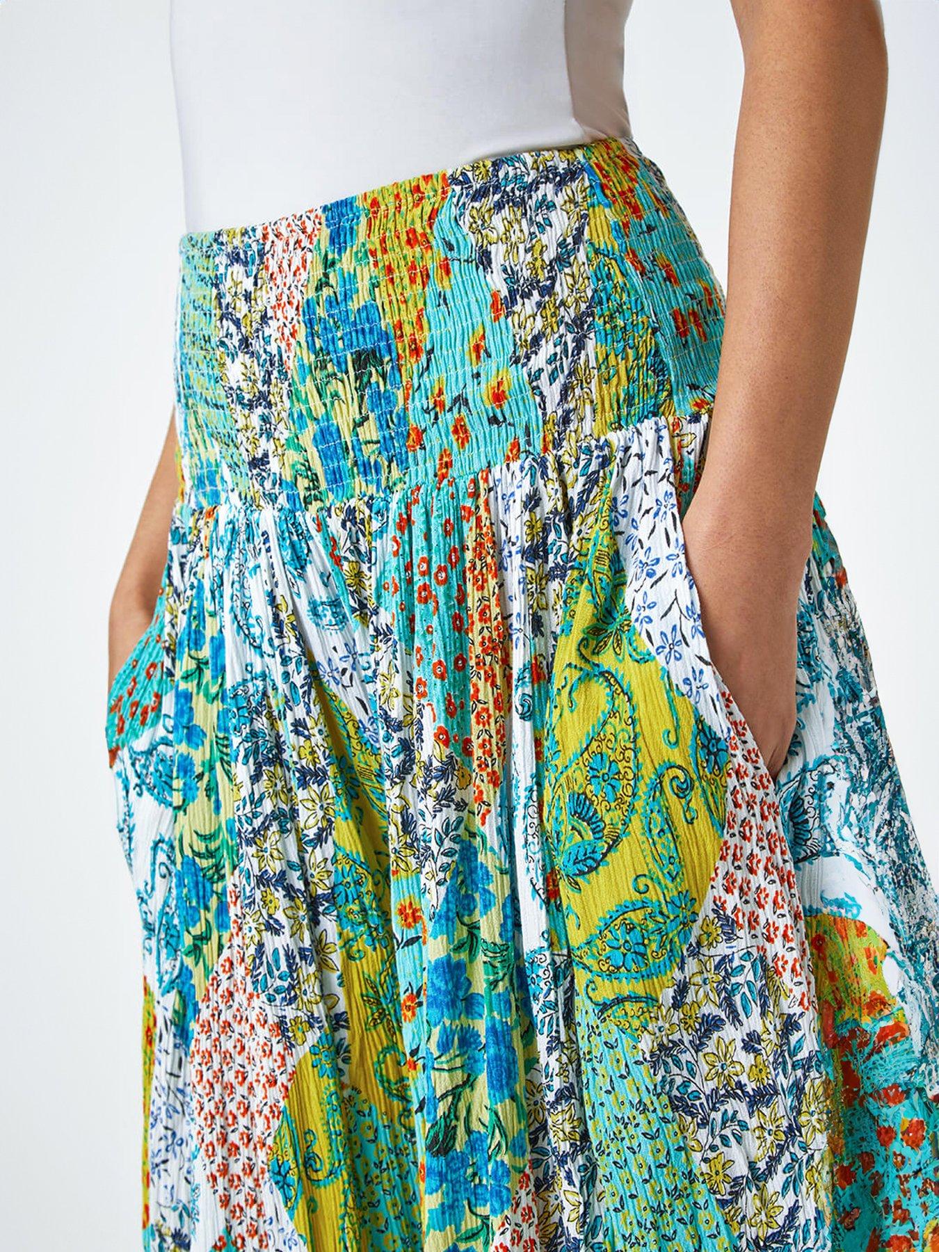  image of roman-paisley-elasticated-stretch-palazzo-trousers
