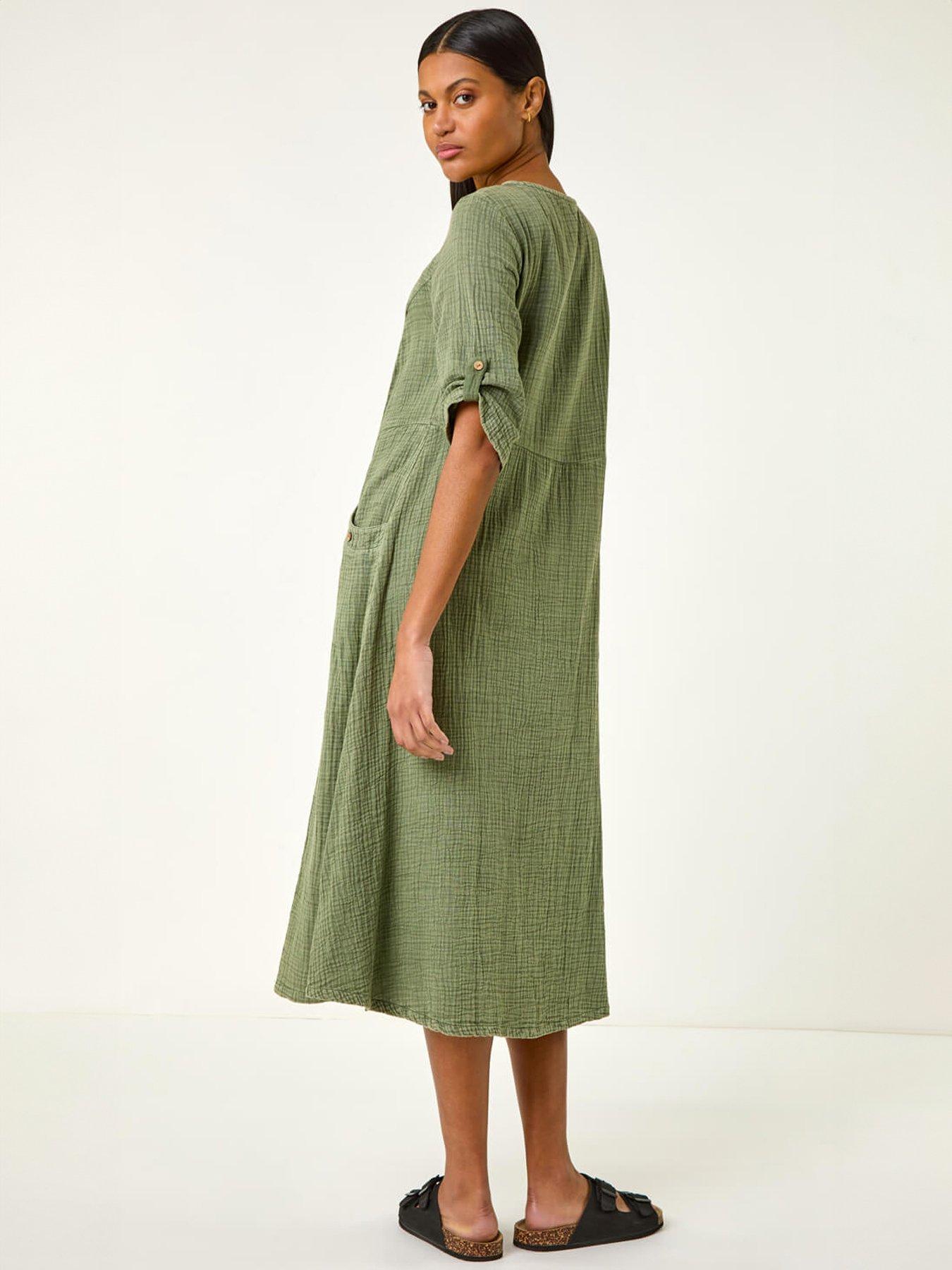 Image 2 of 5 of Roman Textured A-line Midi Dress