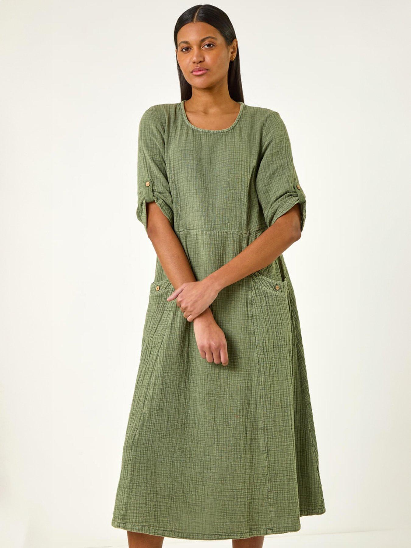 Image 3 of 5 of Roman Textured A-line Midi Dress