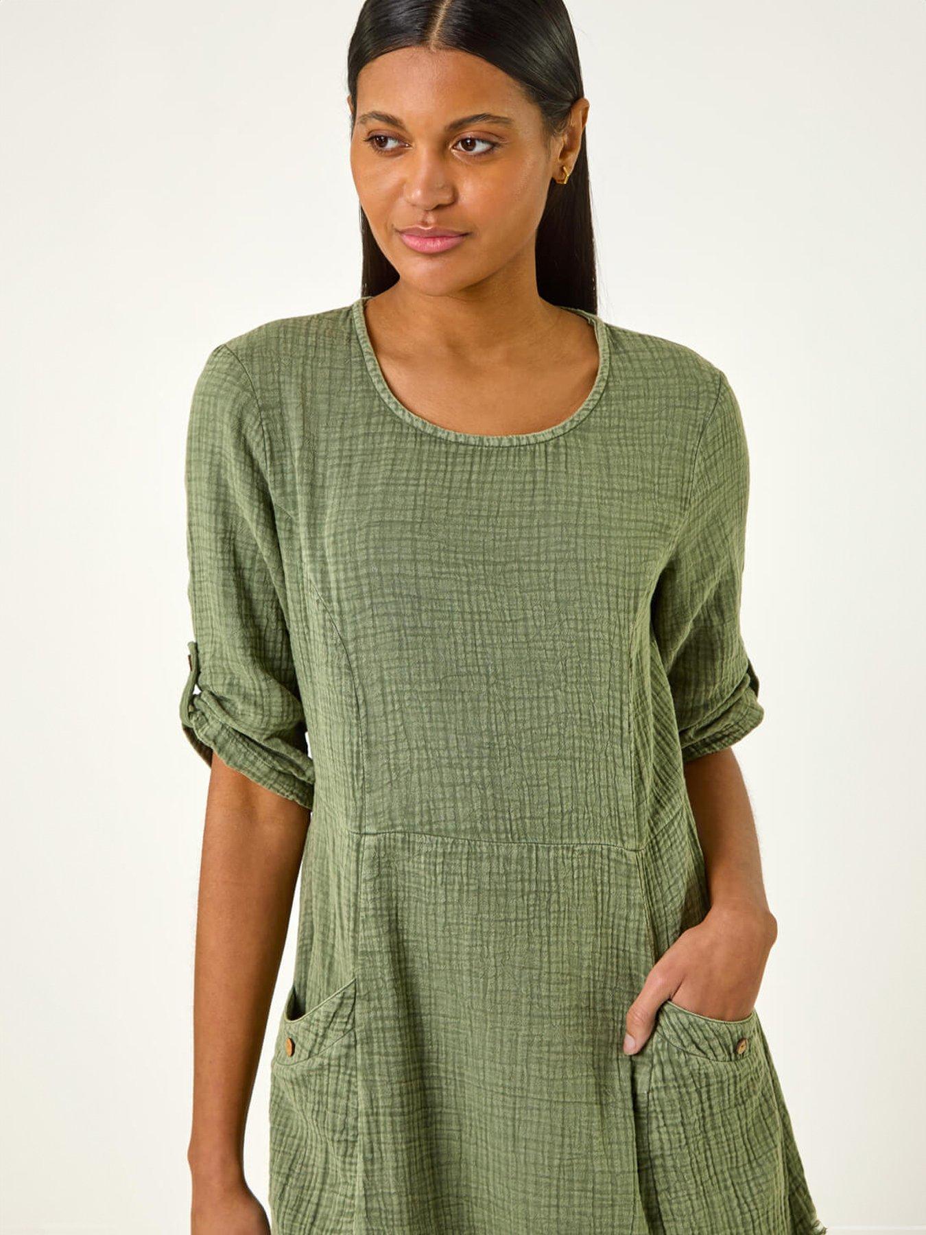 Image 4 of 5 of Roman Textured A-line Midi Dress