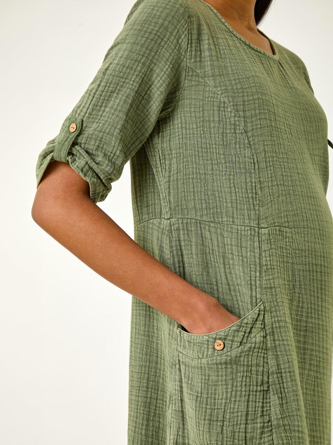 Image 5 of 5 of Roman Textured A-line Midi Dress