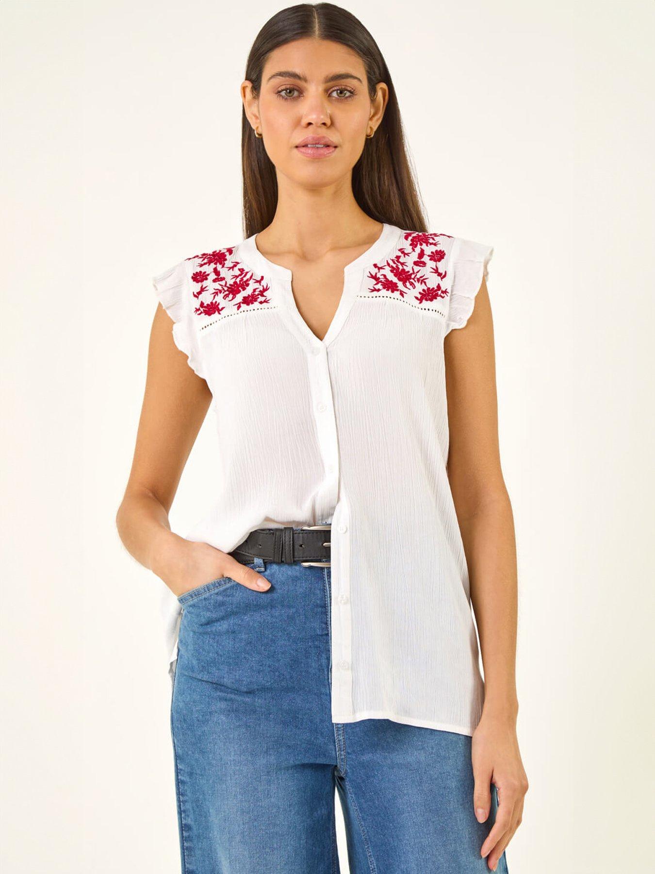  image of roman-floral-embroidered-blouse