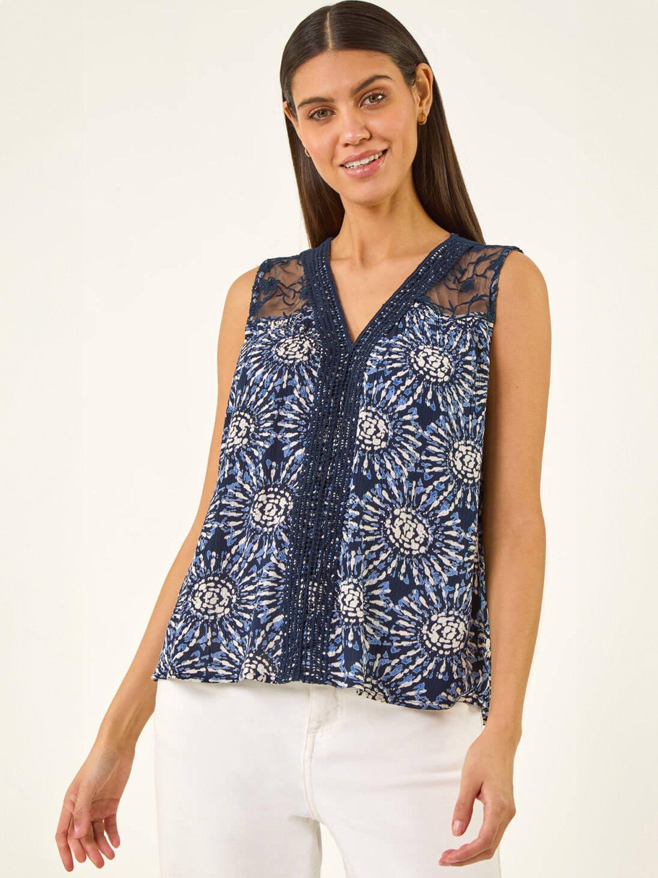 Roman Tie Dye Lace Detail Vest