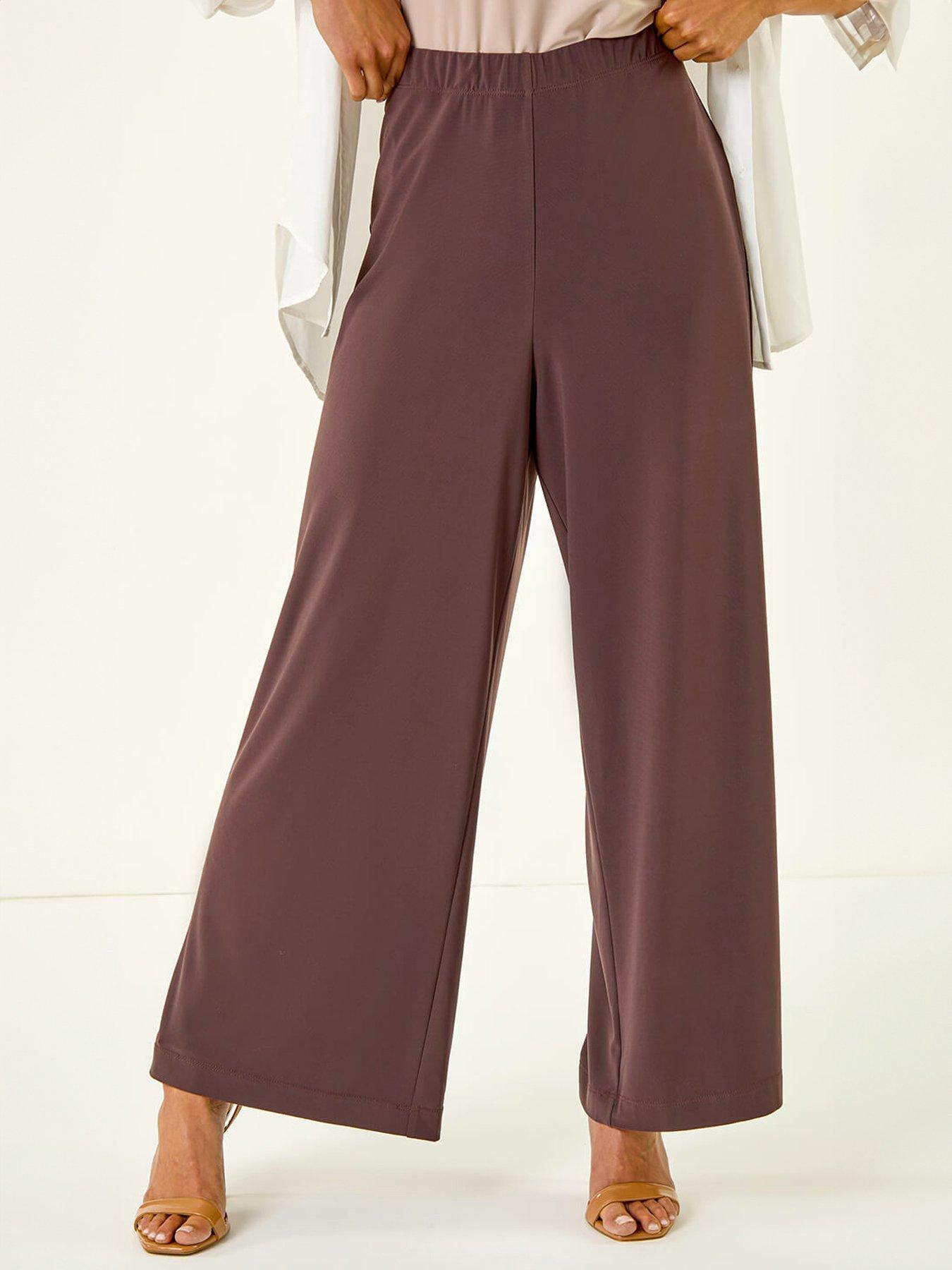front image of roman-petite-wide-leg-stretch-trouser