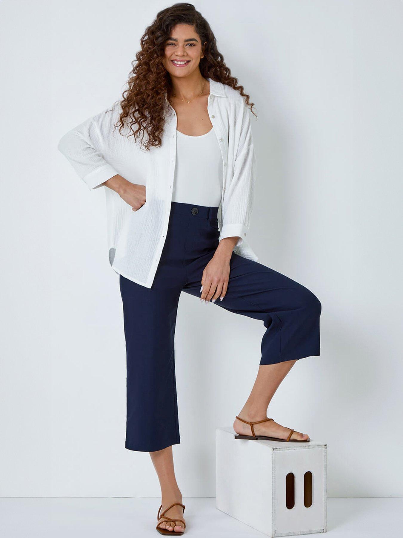 Roman Cropped Stretch Culotte