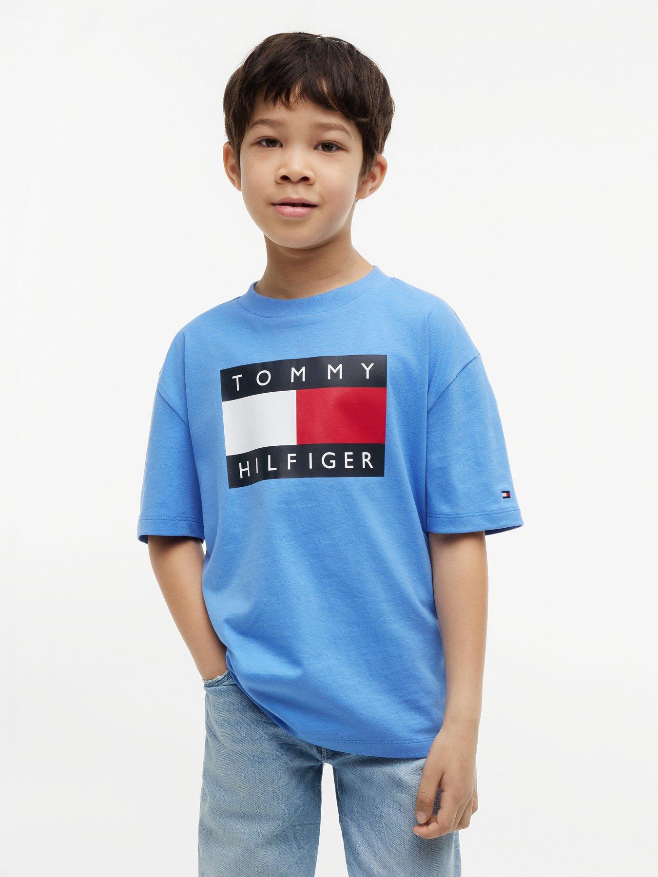 Tommy Hilfiger Flag Logo Jersey Crew Neck T-Shirt - Copenhagen Blue
