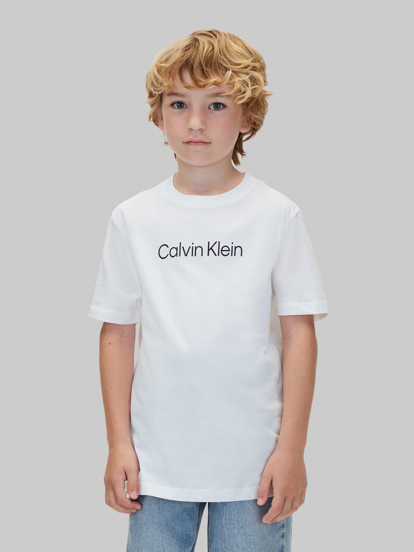 Calvin Klein Jeans Boys 2-Pack Inst Logo Short Sleeve T-Shirts - Black